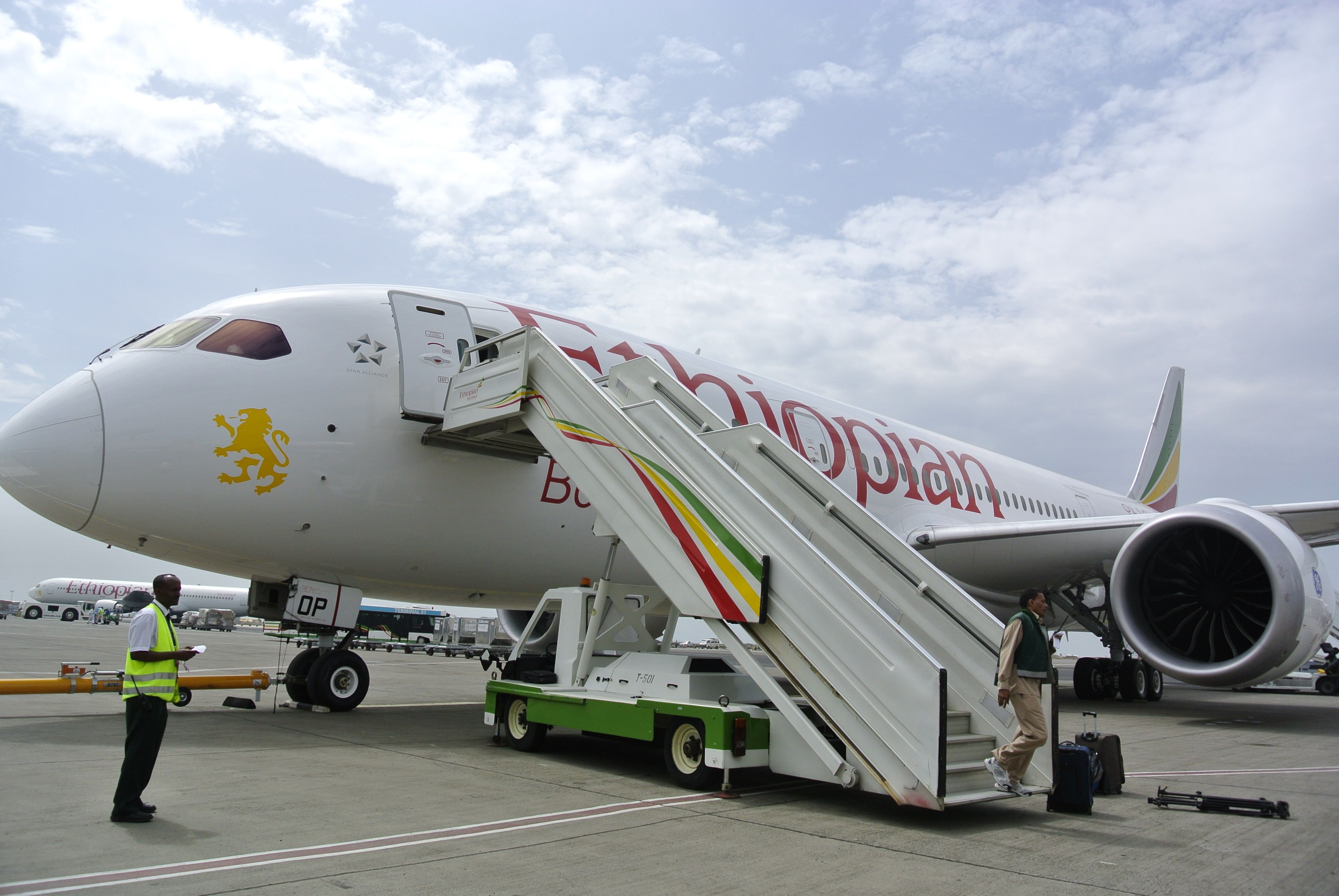 Ethiopian Airlines 787-8 on the ground in Addis Ababa