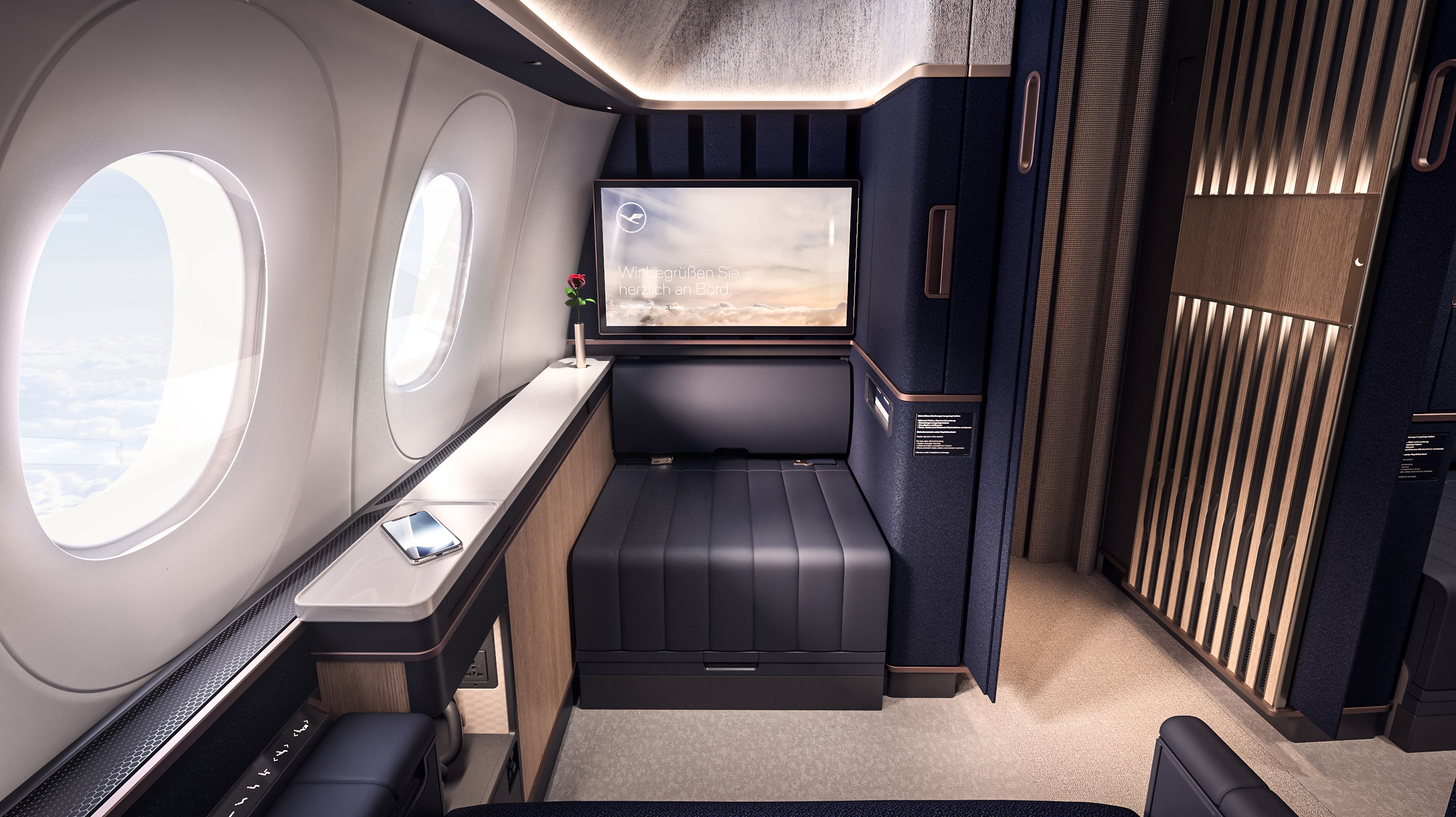 Lufthansa business class suite under Allegris program