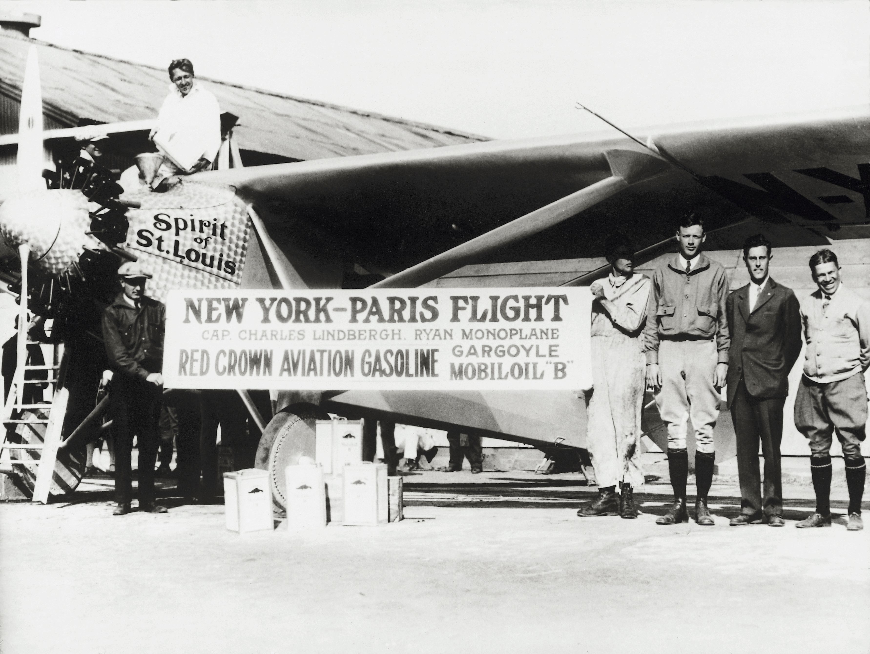 Charles Lindbergh and Ryan 'Spirit of St Louis' monoplane