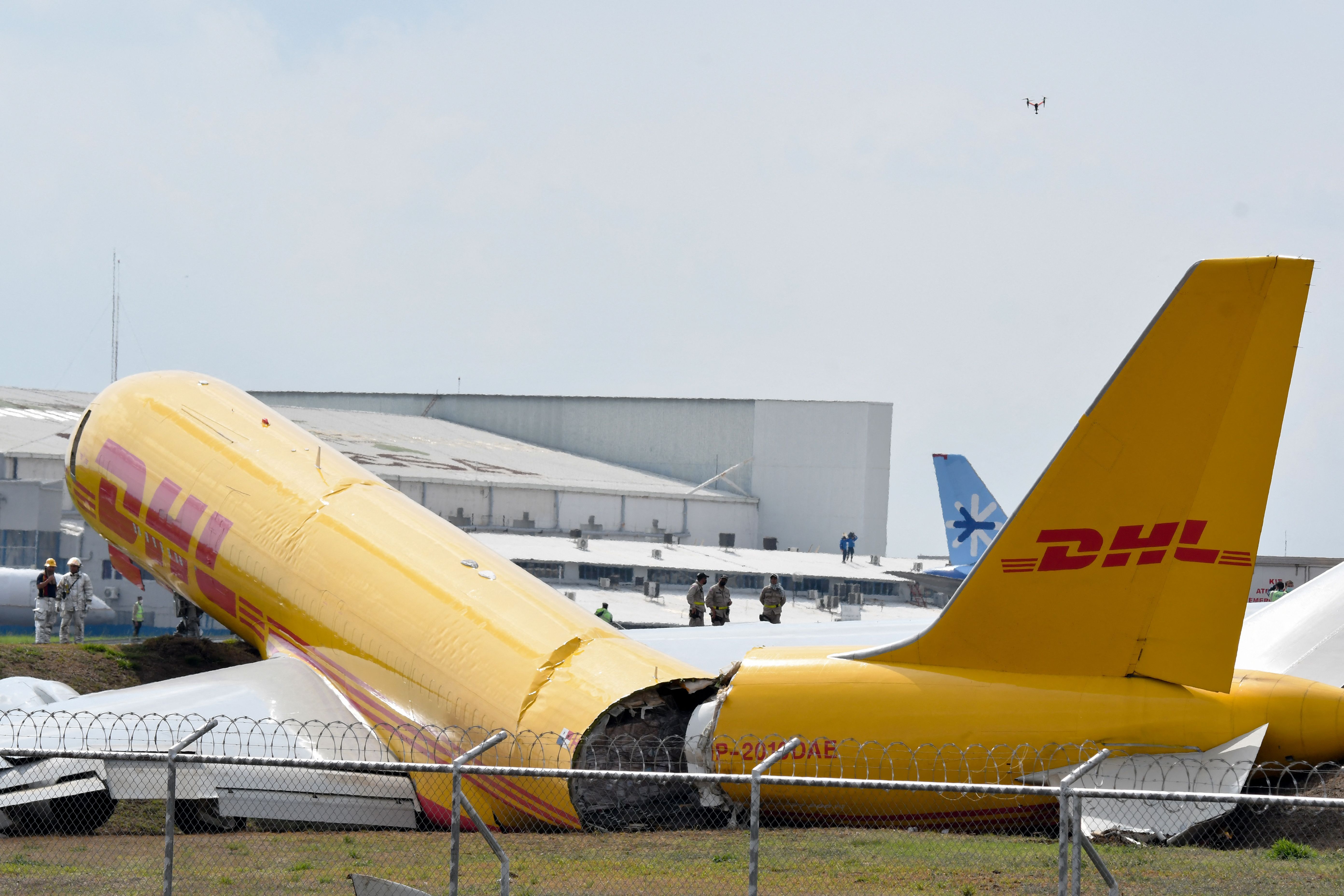 A DHL aircraft suffered an accident in San José Costa Rica. 