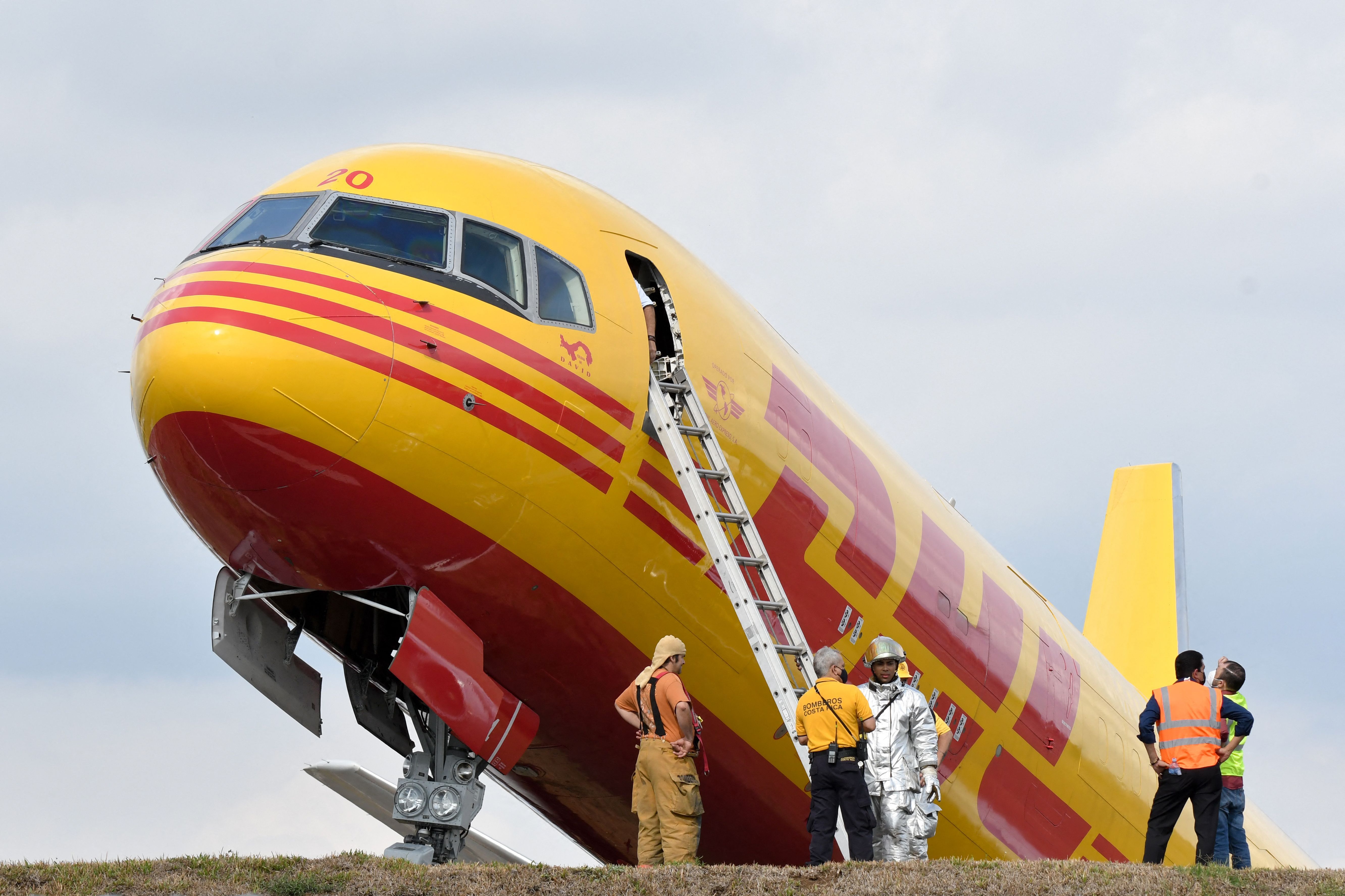 A DHL aircraft suffered an accident in San José Costa Rica. 