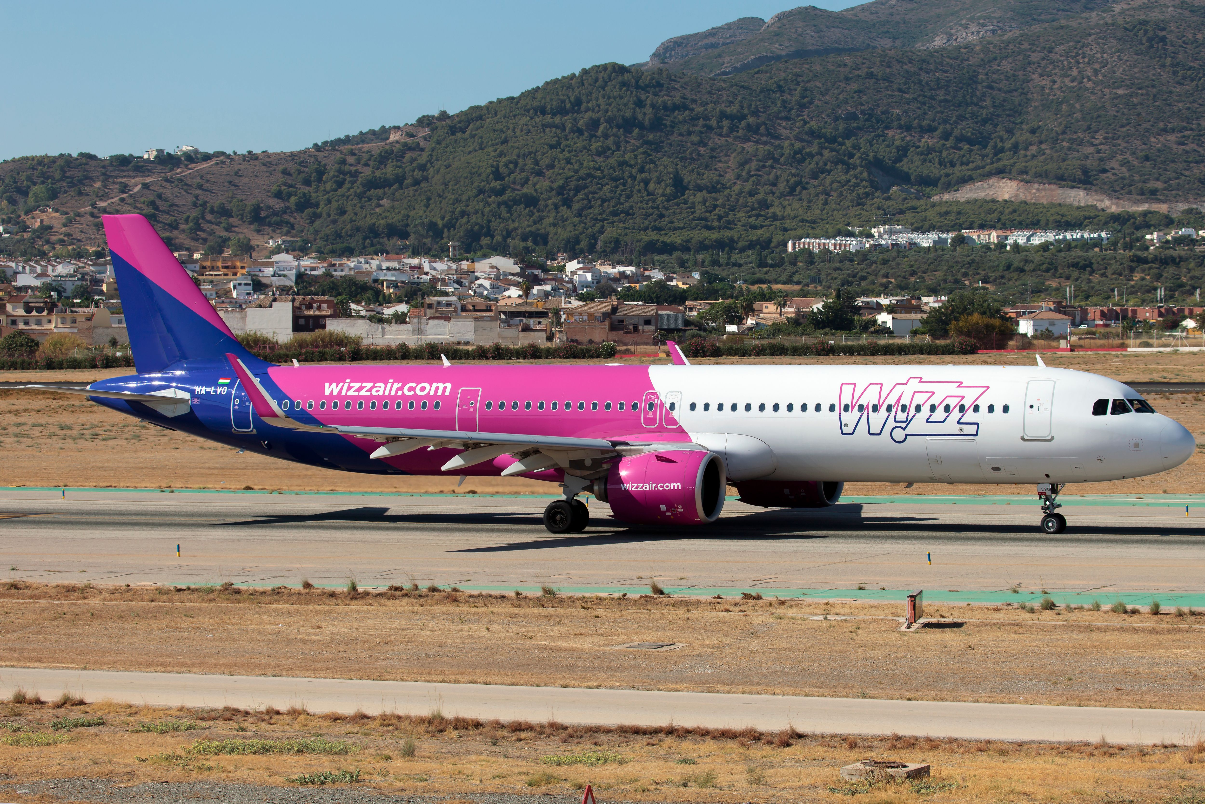 Wizz Air A321 aircraft at Malaga airport 