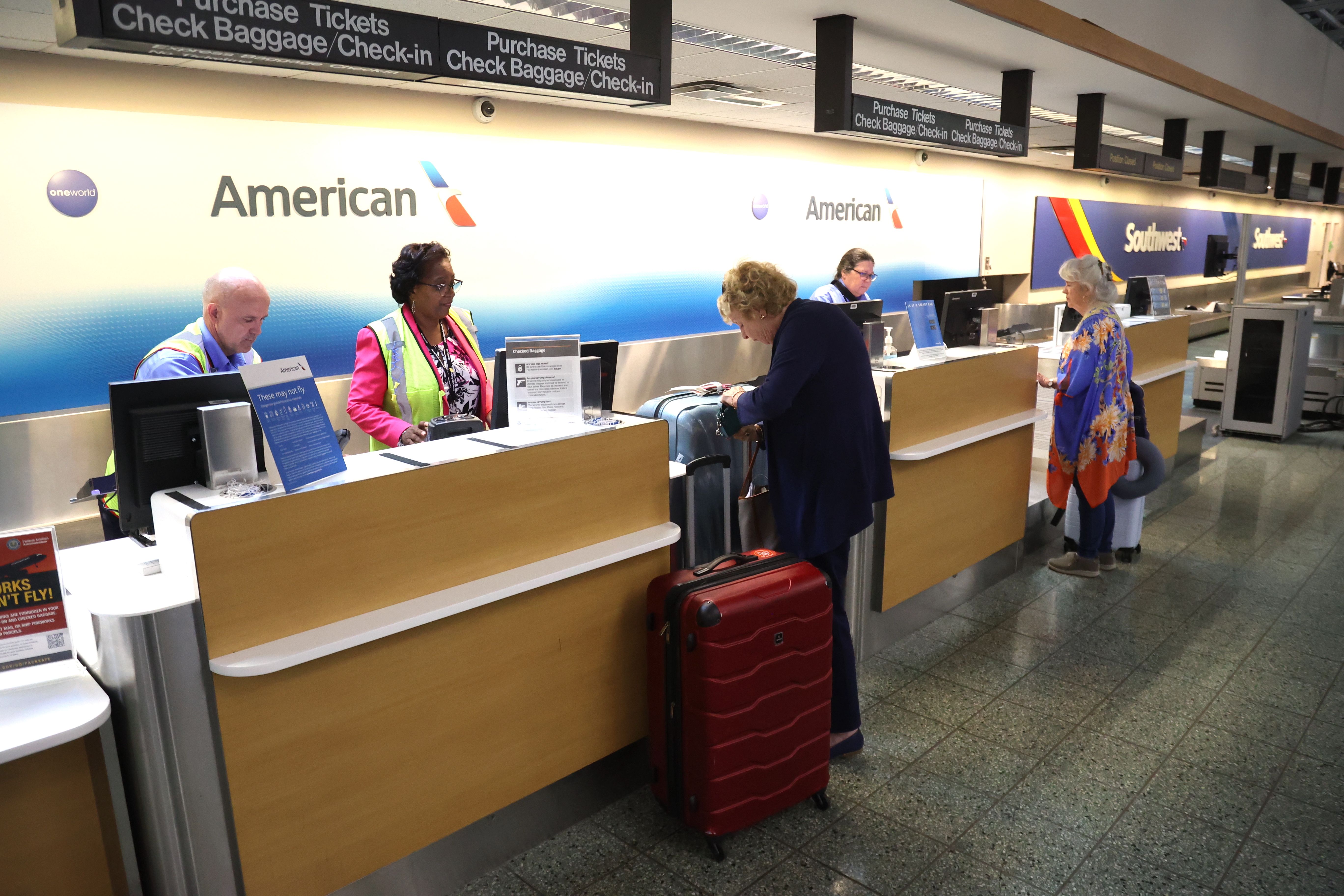 American airlines check in counter at airport