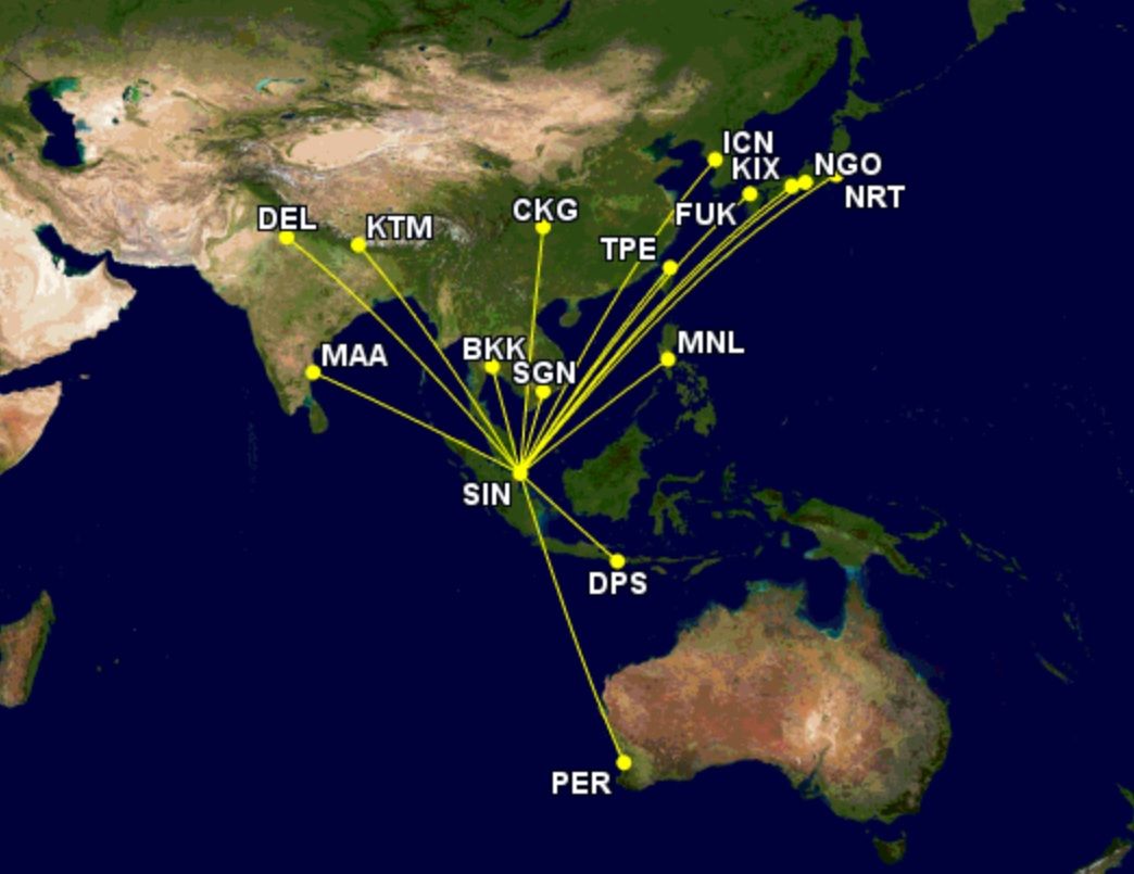 Singapore Airlines' B787-10 network October 2022