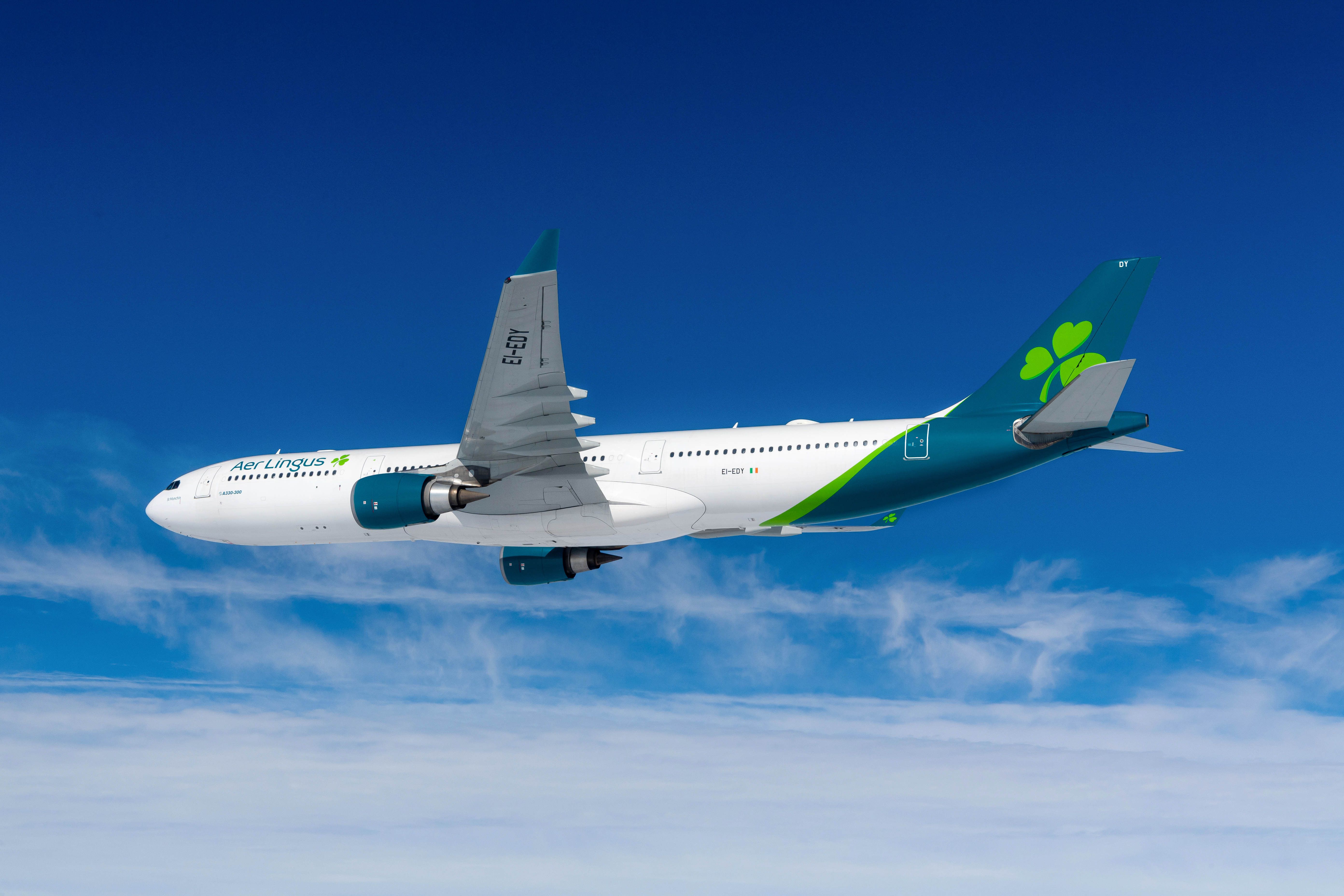 An Aer Lingus Airbus A330-300 in flight.