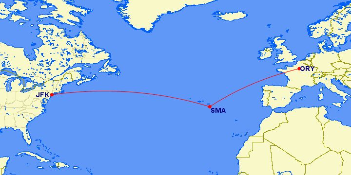 Air france Flight 009 route map
