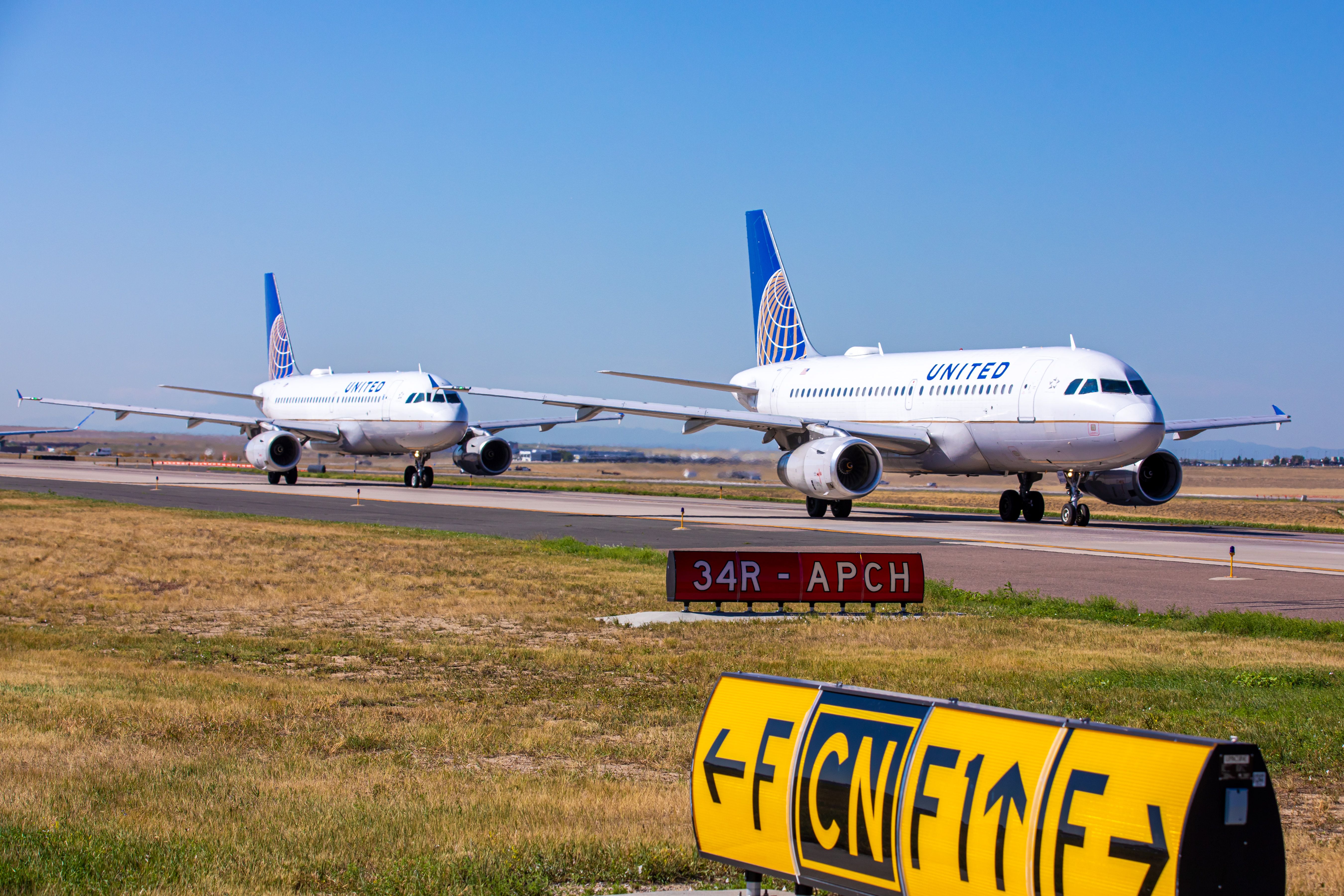 United Airlines aircraft on taxiway