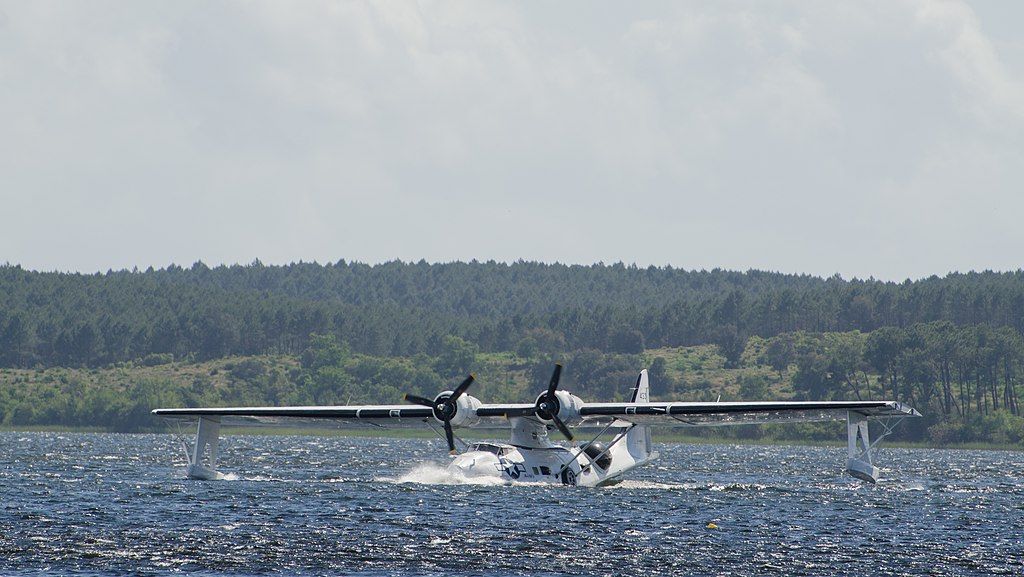 A catalina flying boat in the water