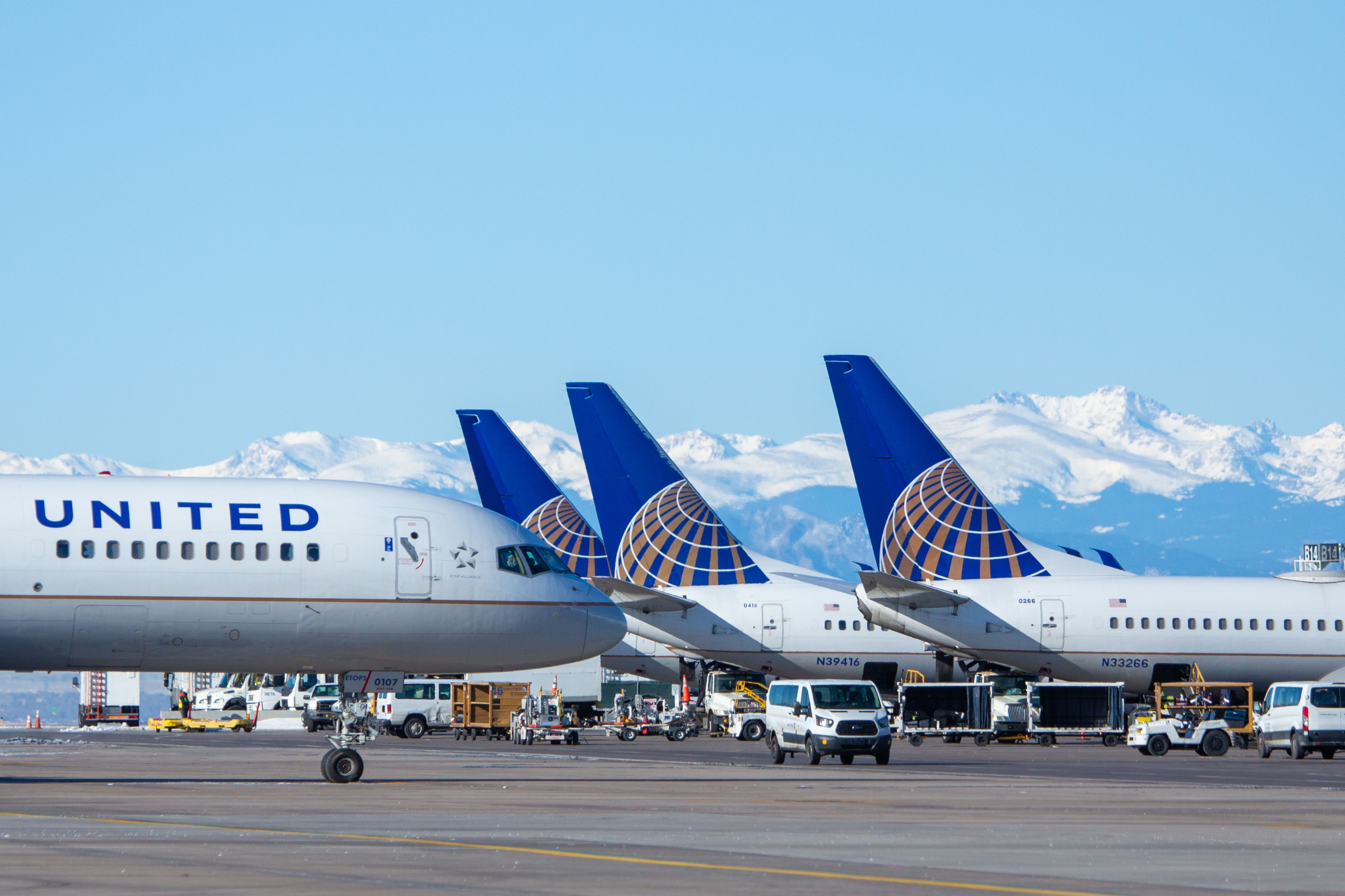 United Airlines Airplanes at terminal