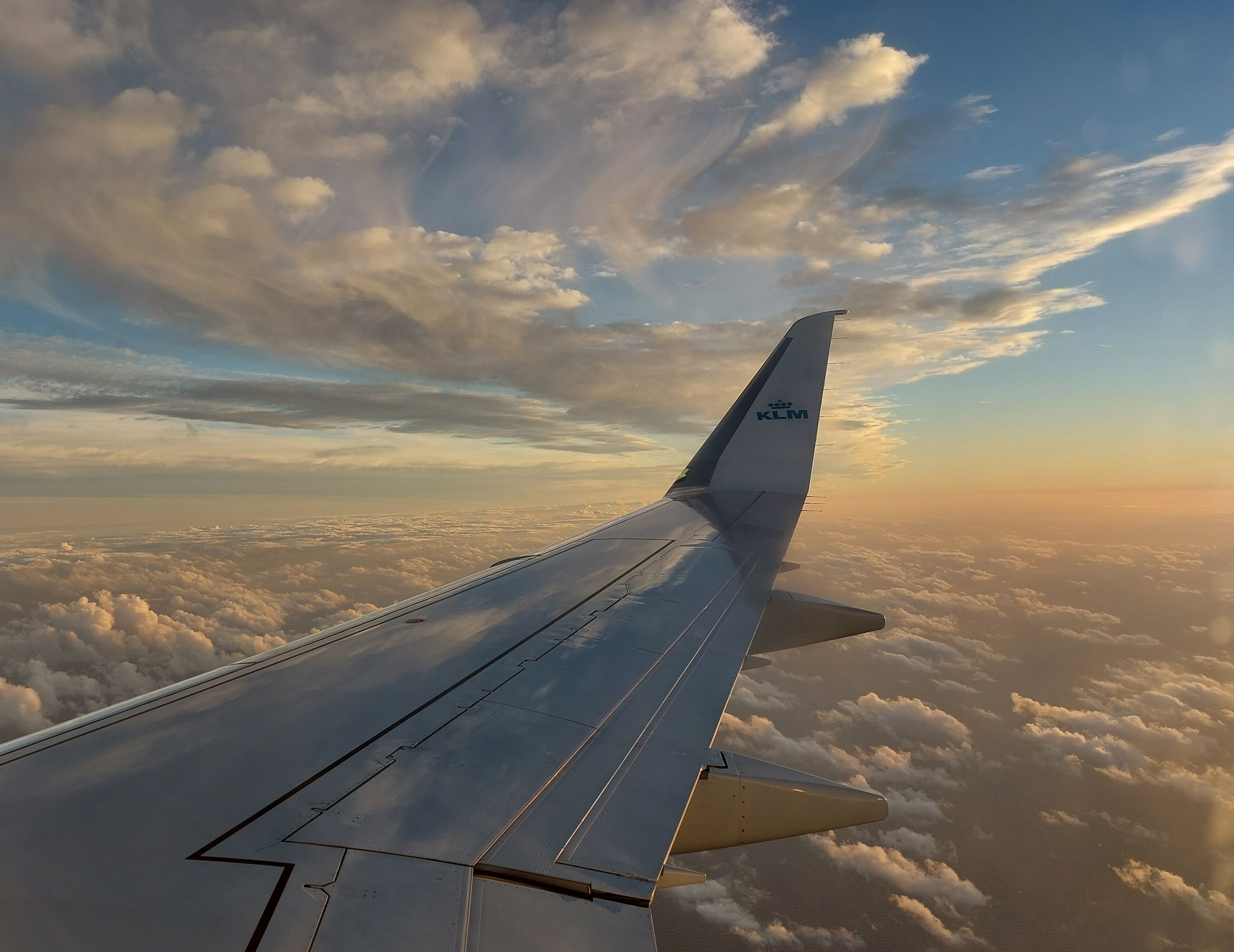 KLM Embraer Wingtip Sunset