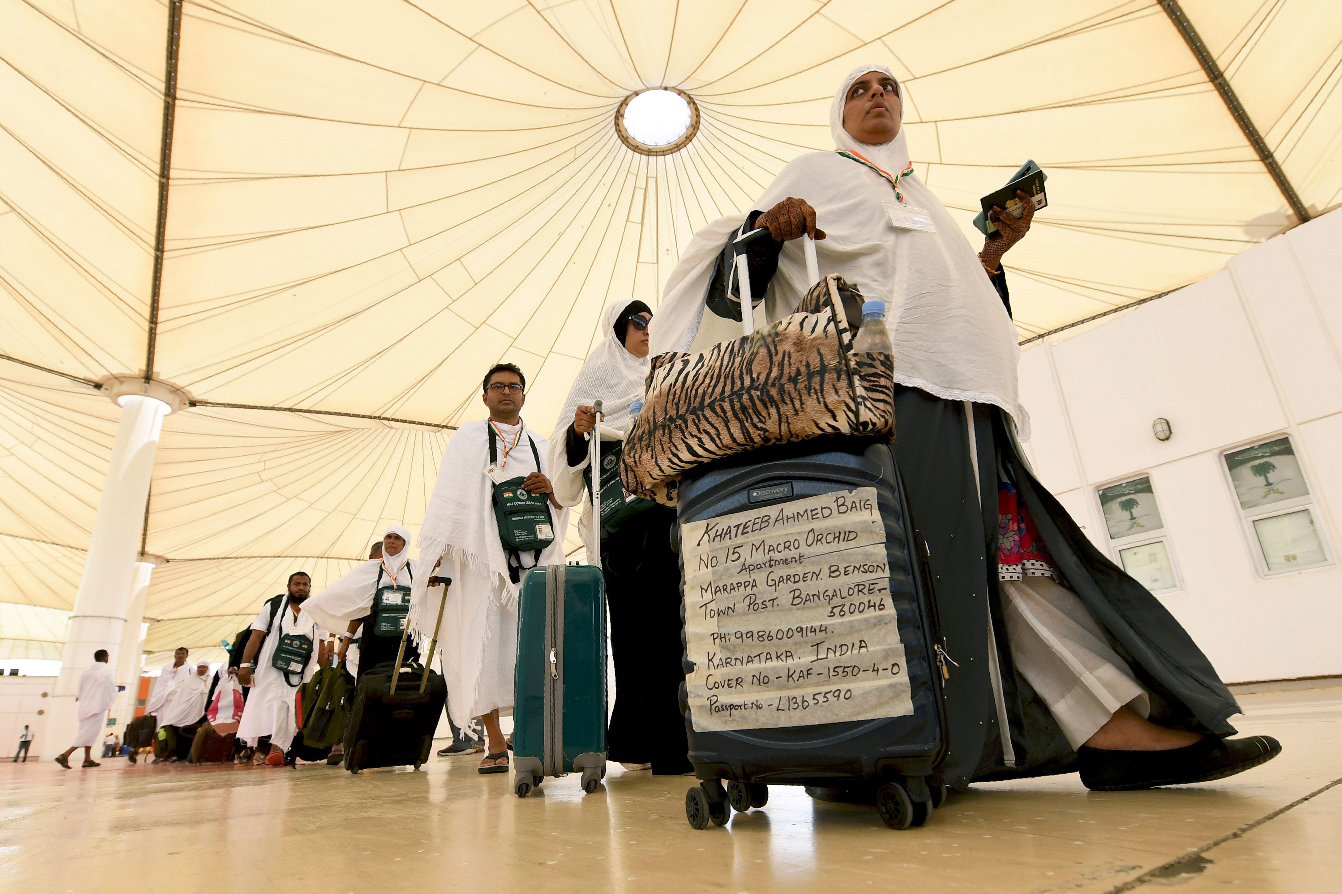 Passengers arrive in the Hajj terminal at Jeddah