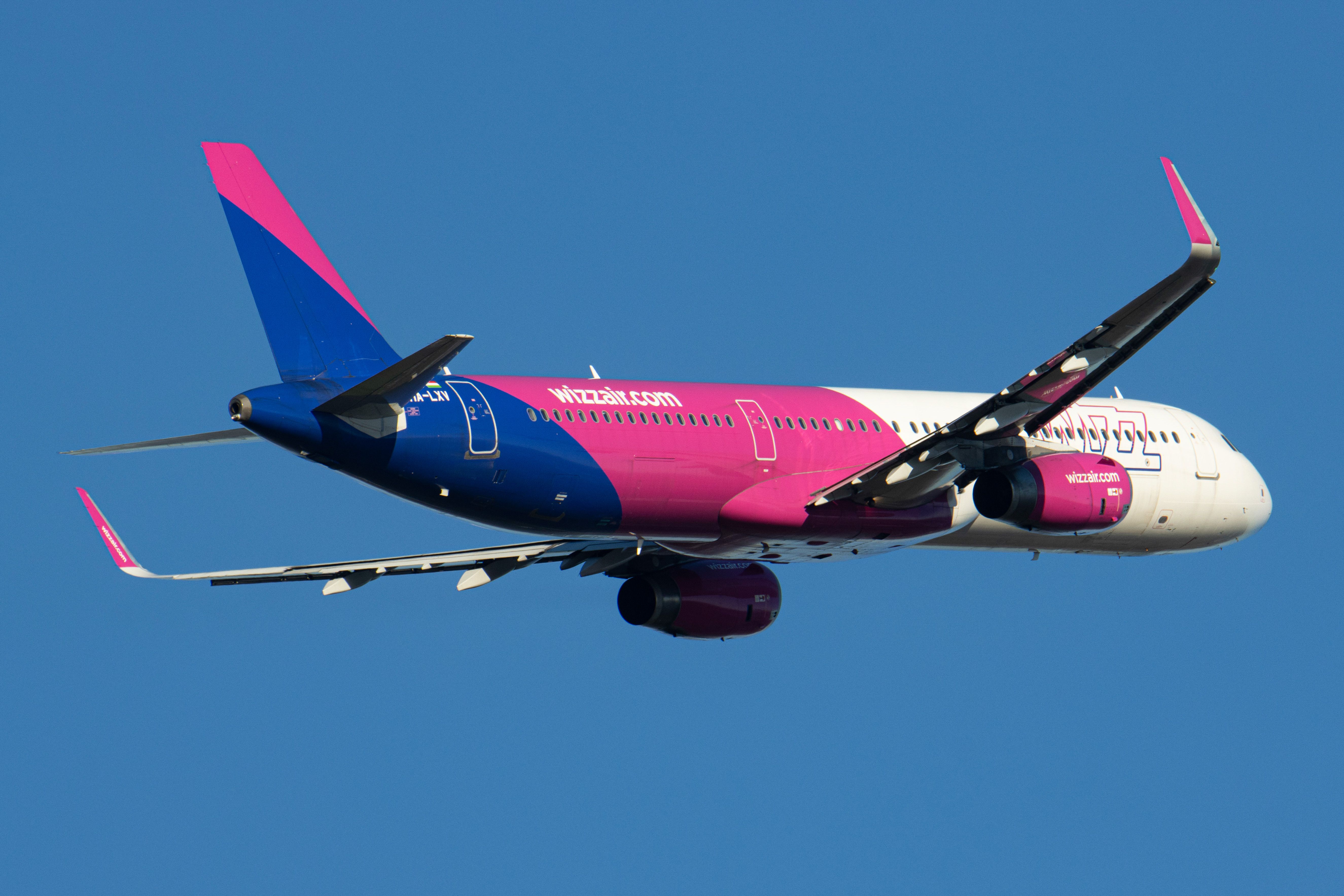 Wizz aircraft A321 in air