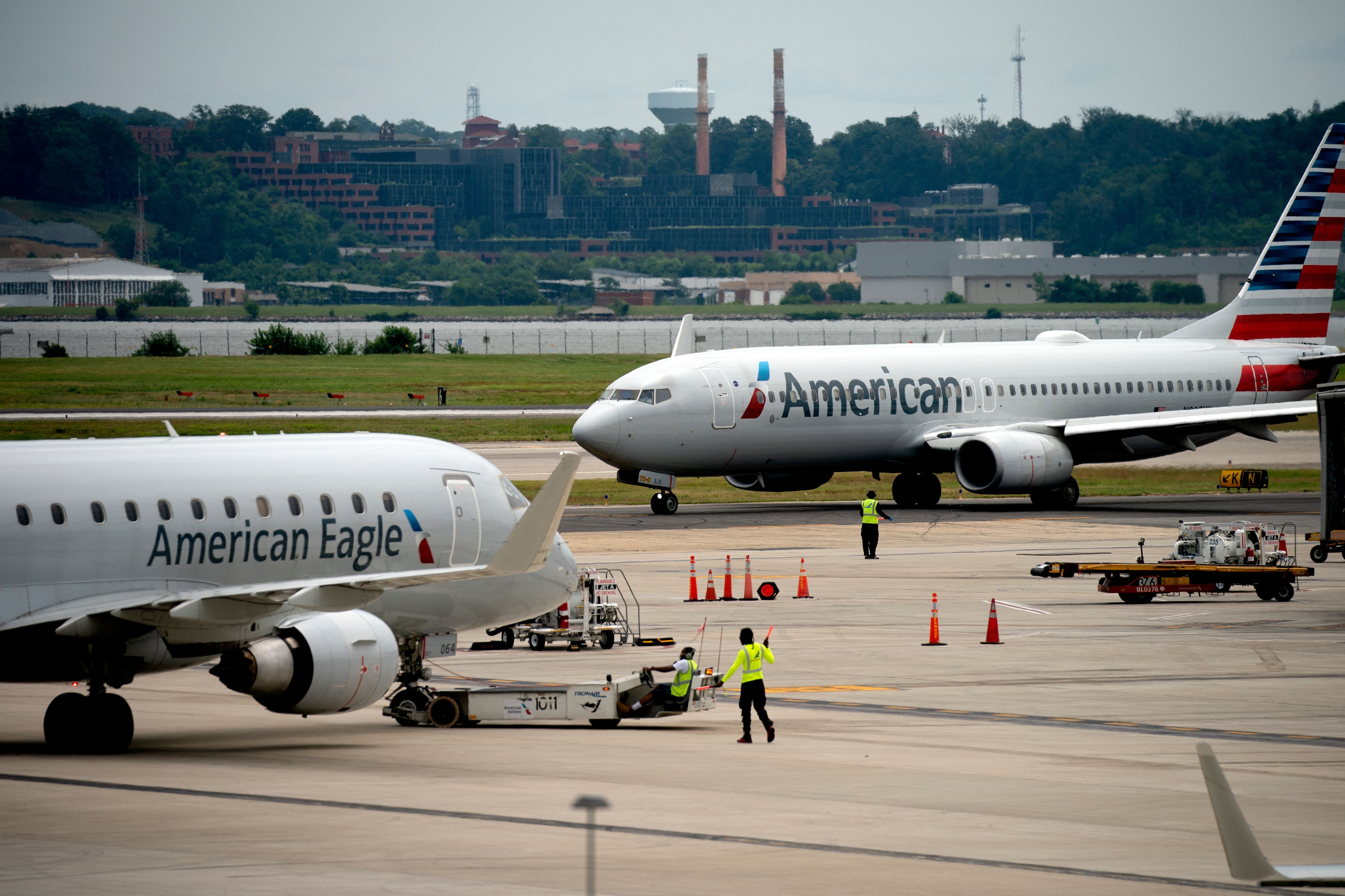 American Airlines and American Eagle planes on tarmac