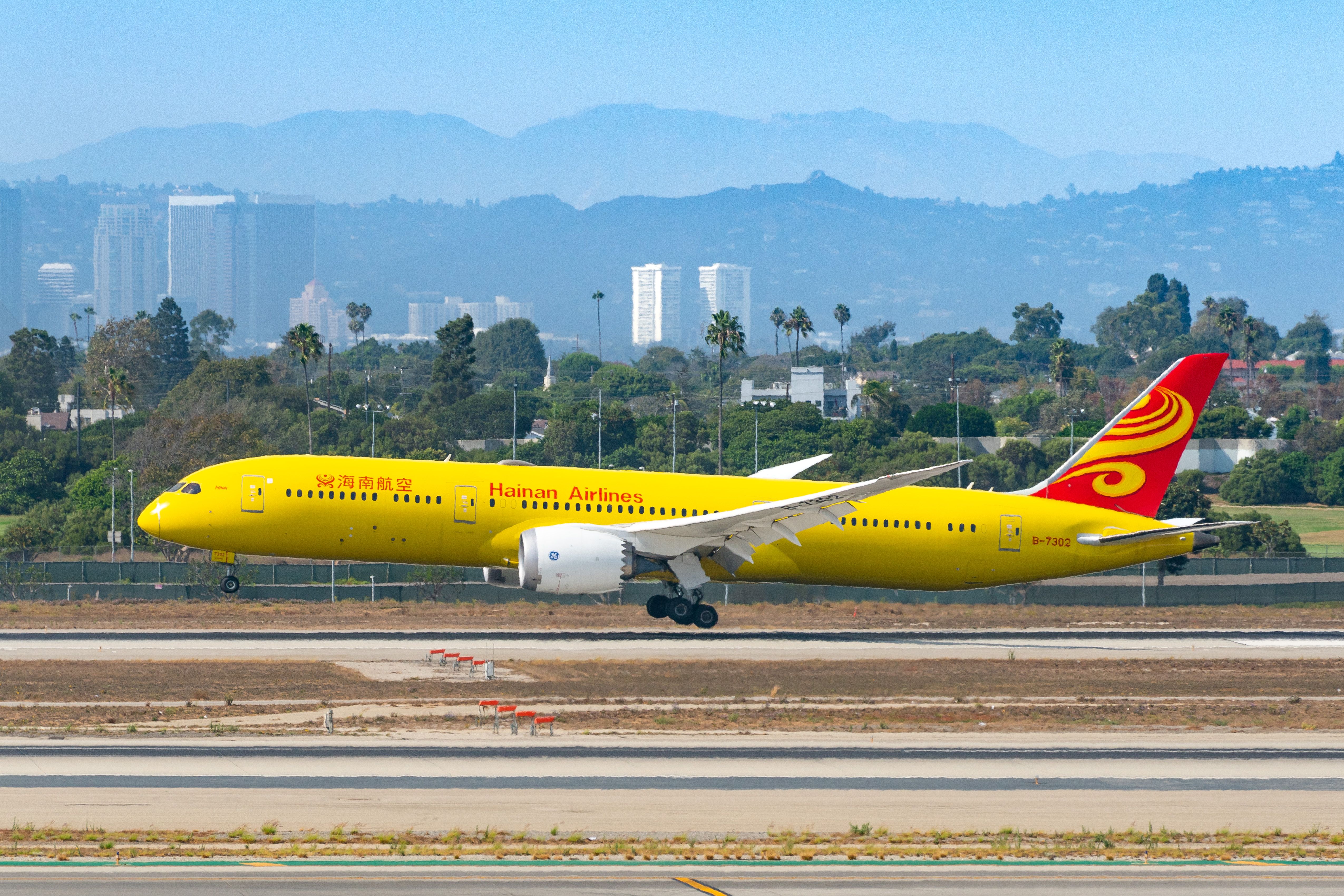 Hainan Airlines Boeing 787-9 Dreamliner arrives at Los Angeles international Airport on September 02, 2022 in Los Angeles, California.