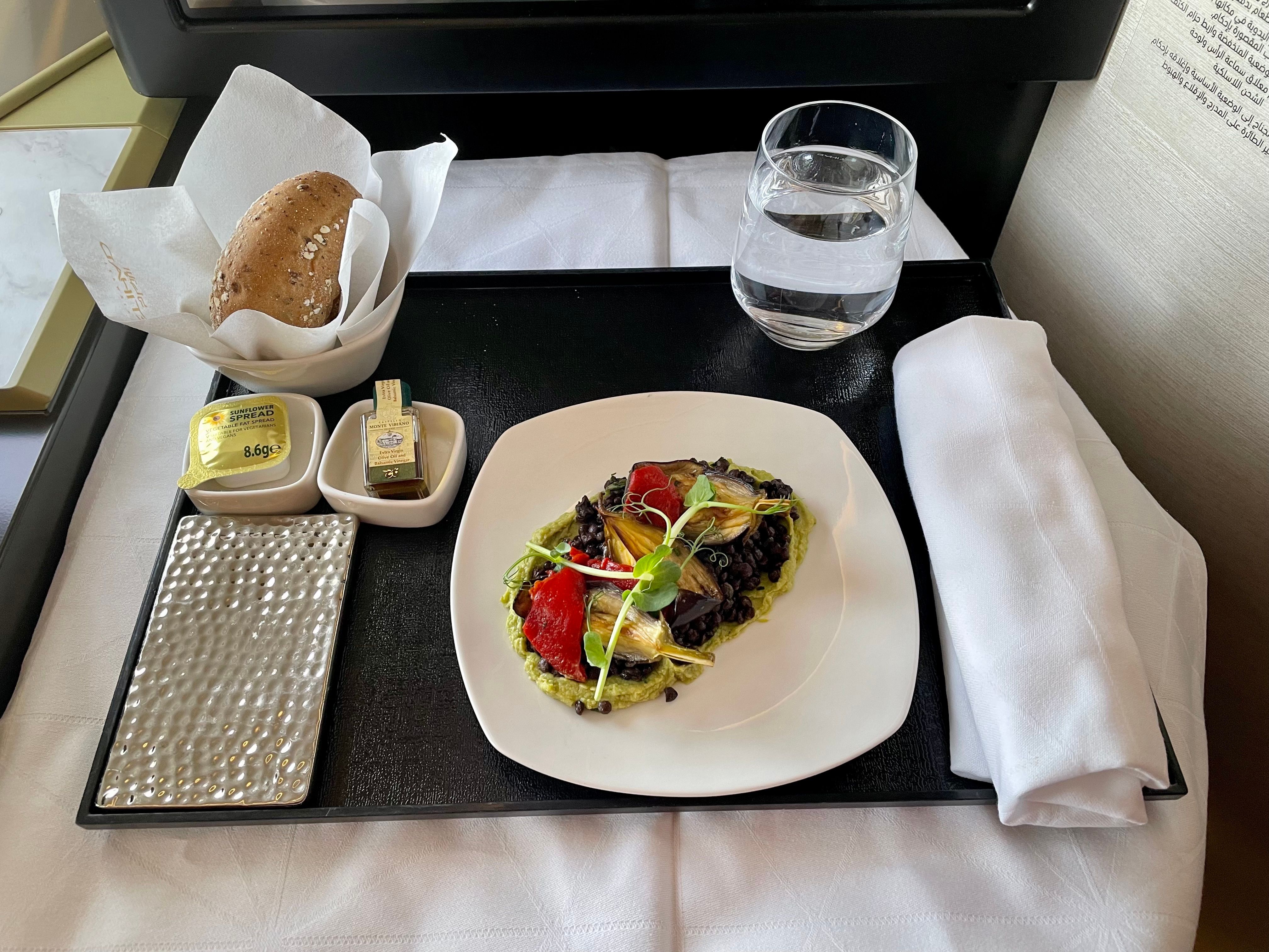 Etihad Boeing 787 Business Class Food