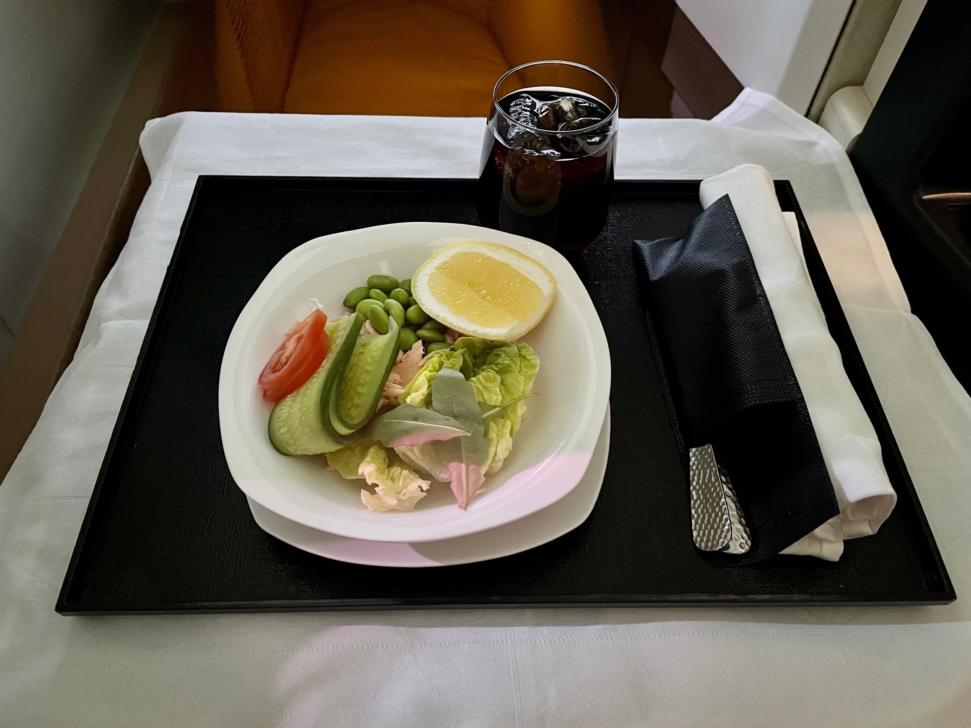Boeing 787 Etihad Business Class Food
