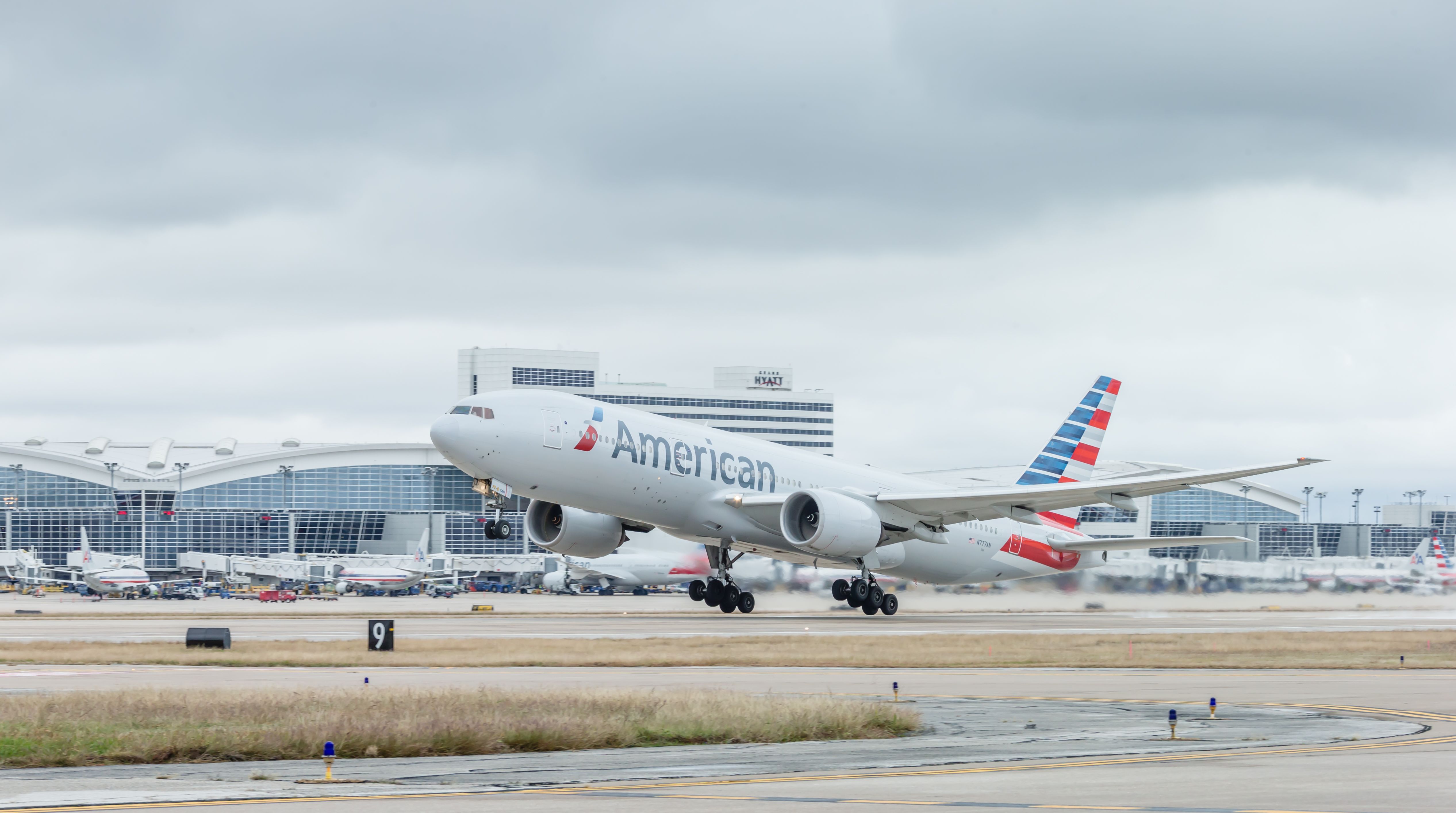 American Airlines taking off Airport
