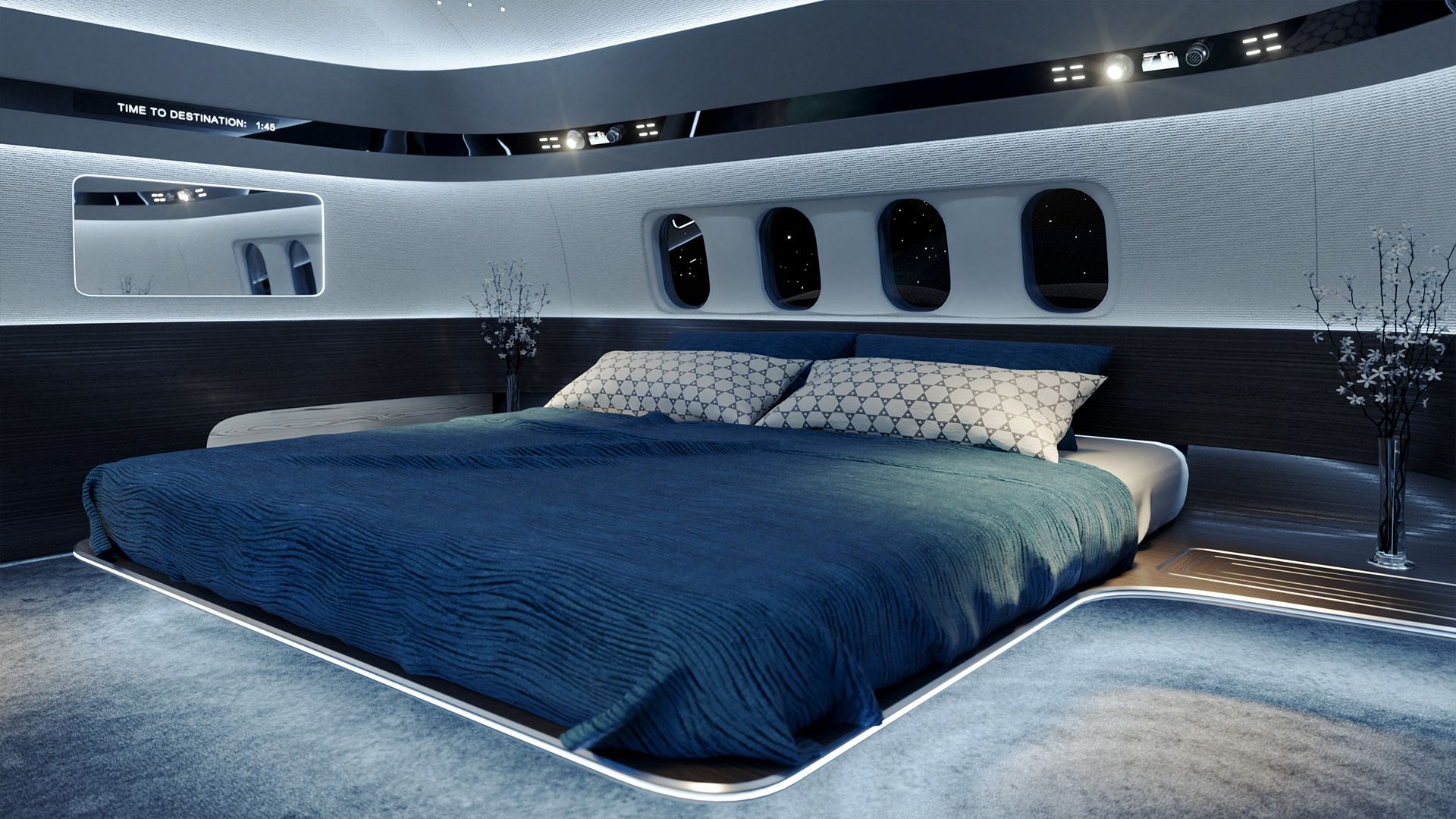 BBJ MAX 7 private jet genesis concept cabin