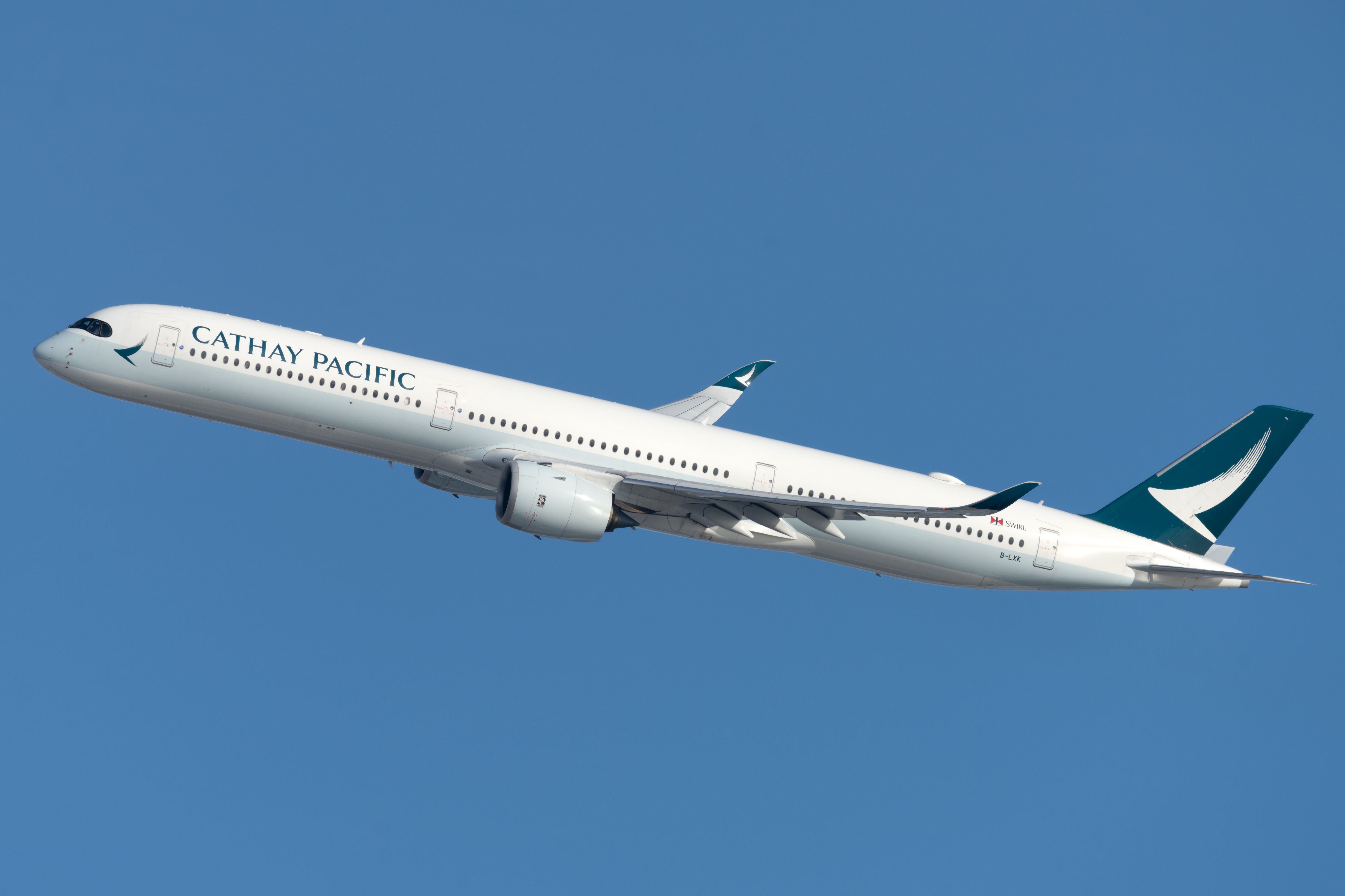 Cathay Pacific Airbus A350 in flight