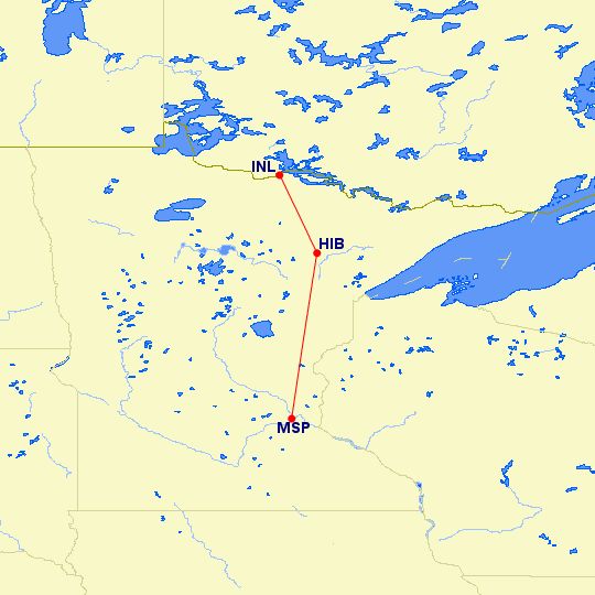 Northwest Airlink Flight 5719 route map