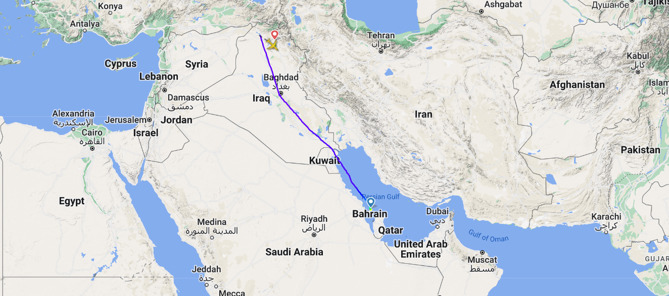 Gulf Air Flight Track