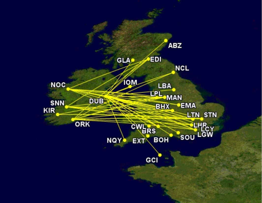 UK-Ireland flights Dec 3rd-9th 2022