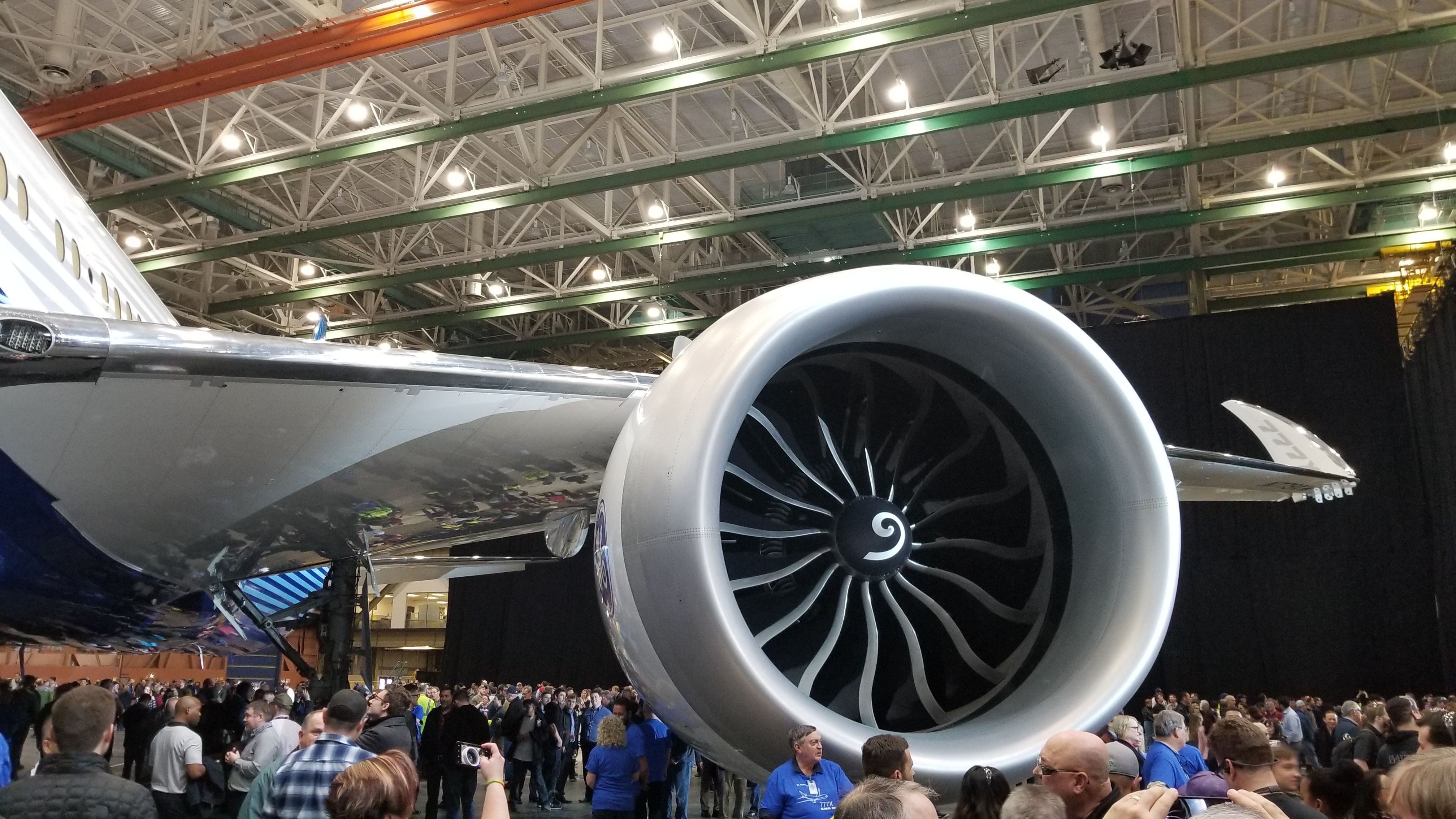 Upclose of the GE9X engine.