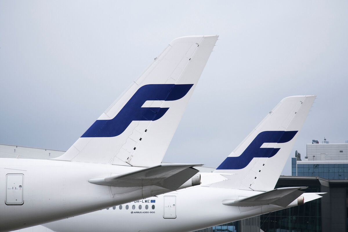 Finnair aircraft tails at Helsinki Airport