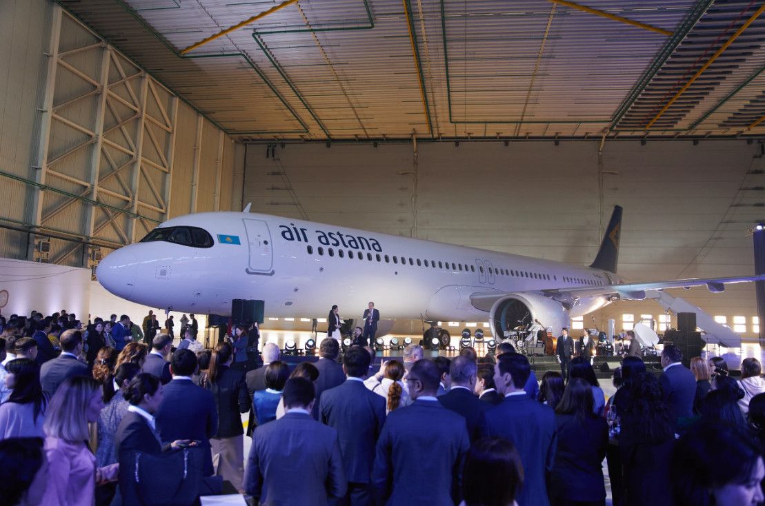 Air Astana 10th Airbus A321LR unveiling 2022-12-15