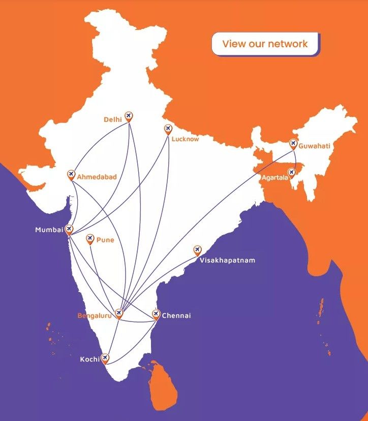 Akasa Air route map