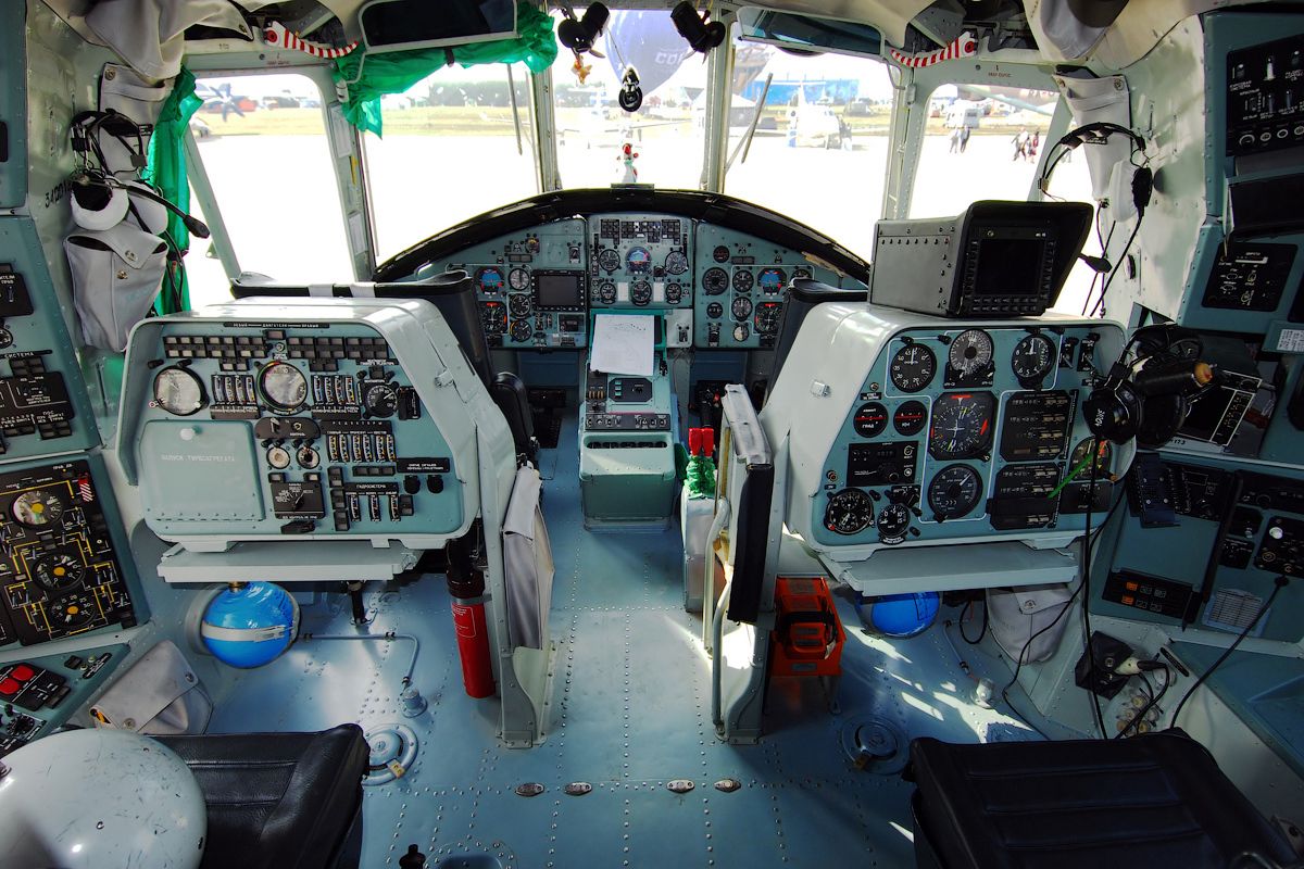 The cockpit of a Mil Mi-26