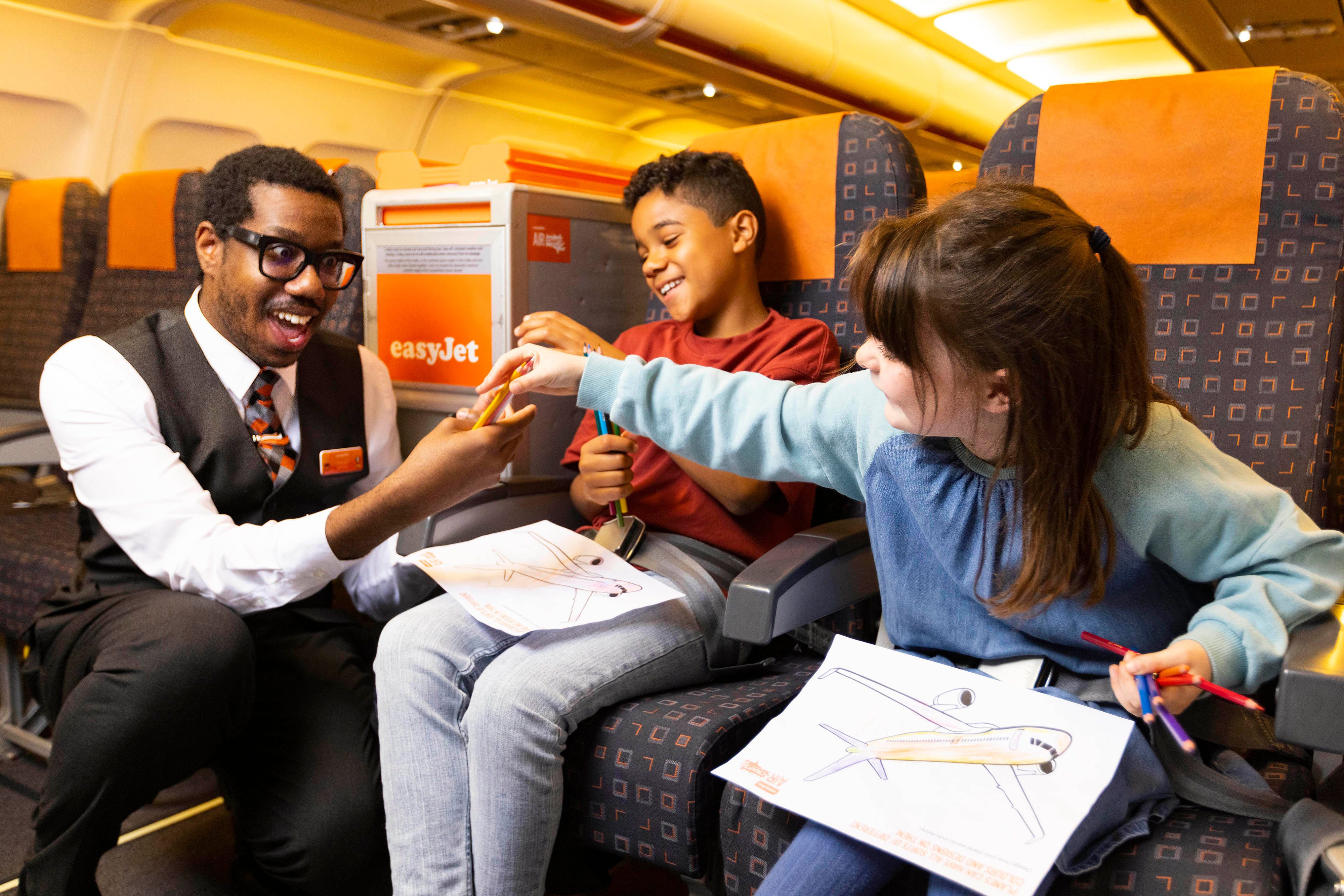easyjet aircraft cabin crew service in cabin