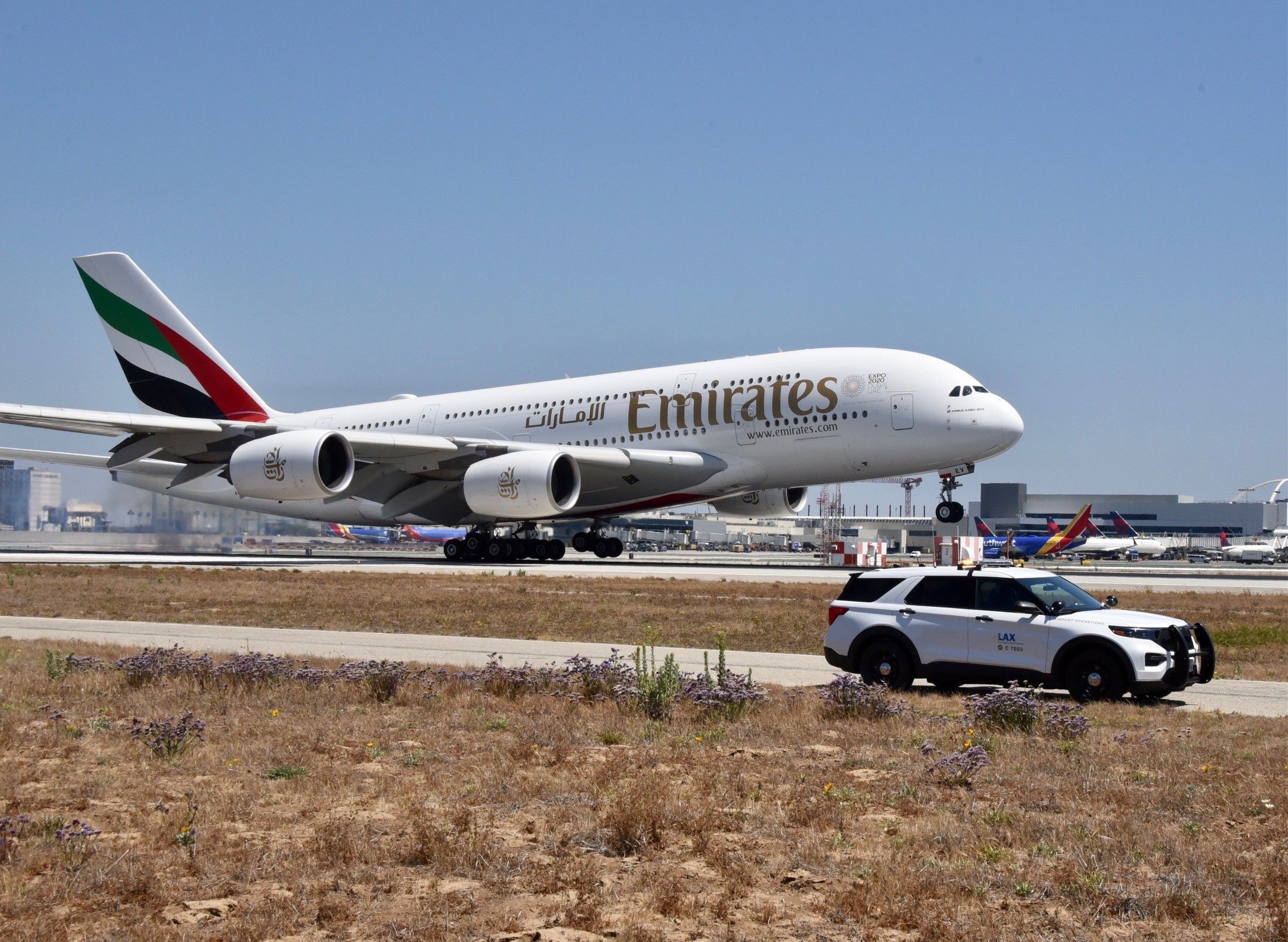 Emitrates Airbus A380 taking off