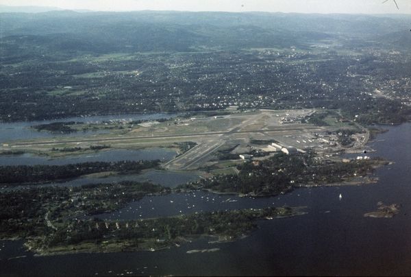 Aerial view of Oslo Airport, Fornebu