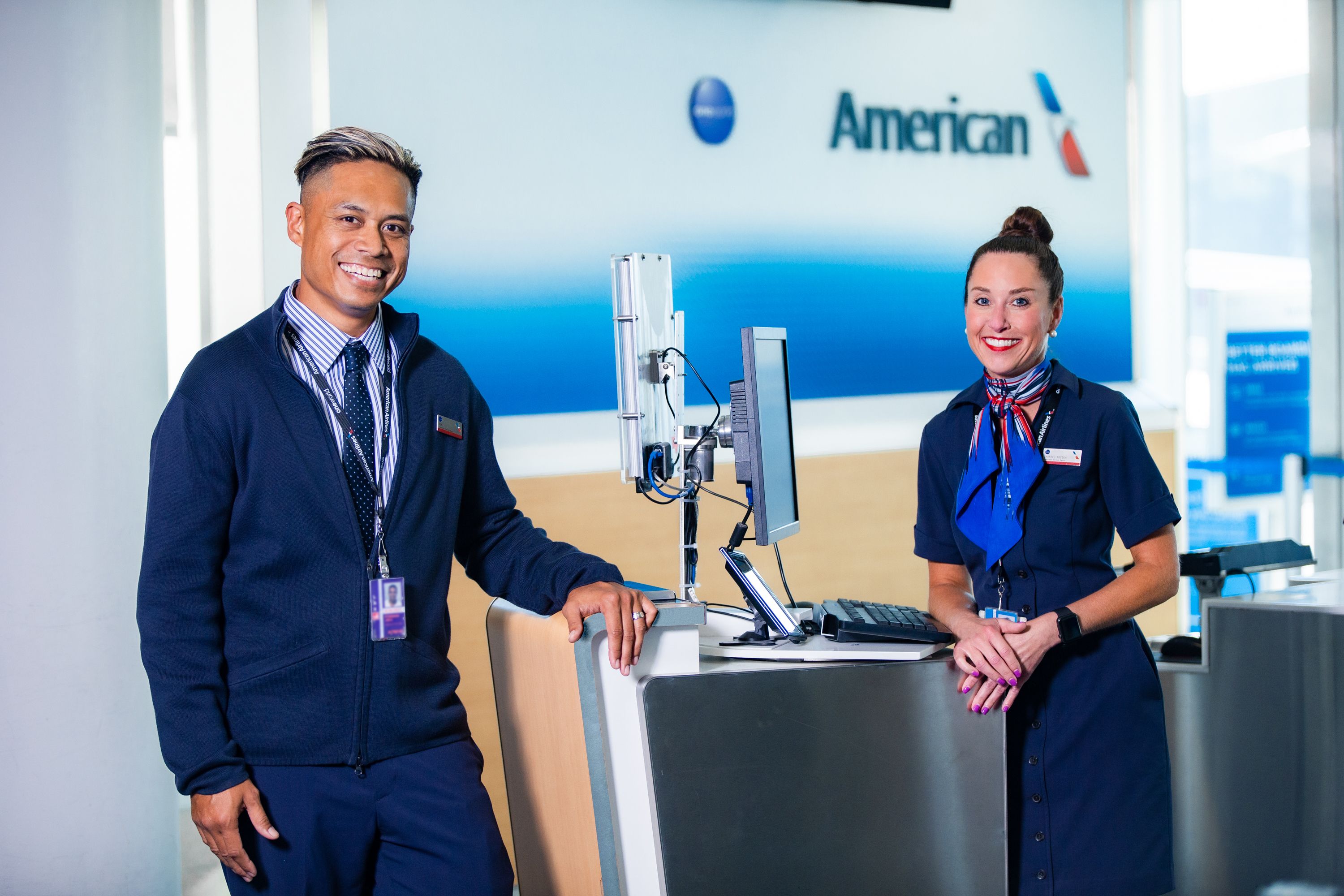 American Airlines Gate agents at ticket counter