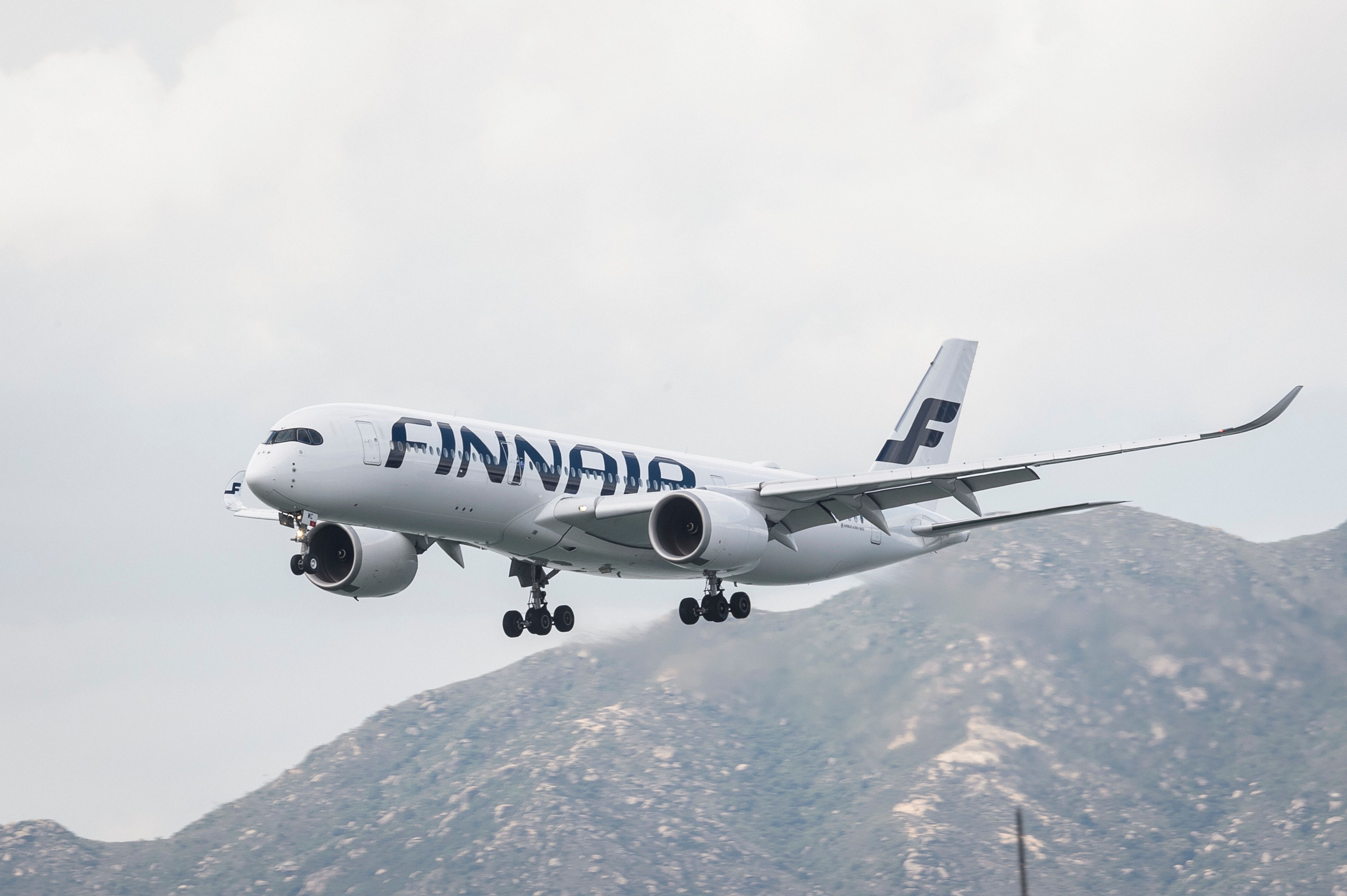 Finnair plane coming in for landing 