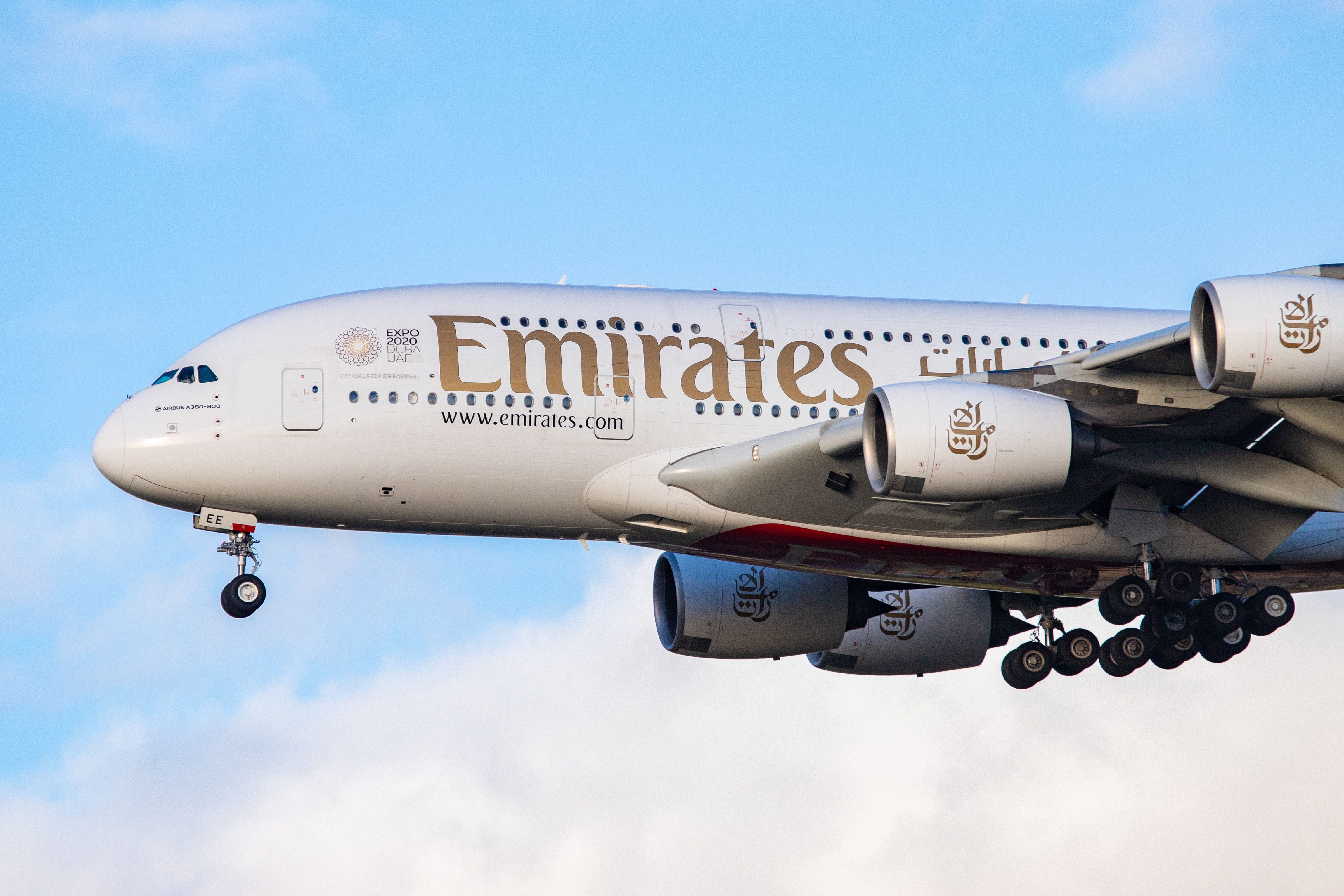 The Emirates A380 has returned to Houston