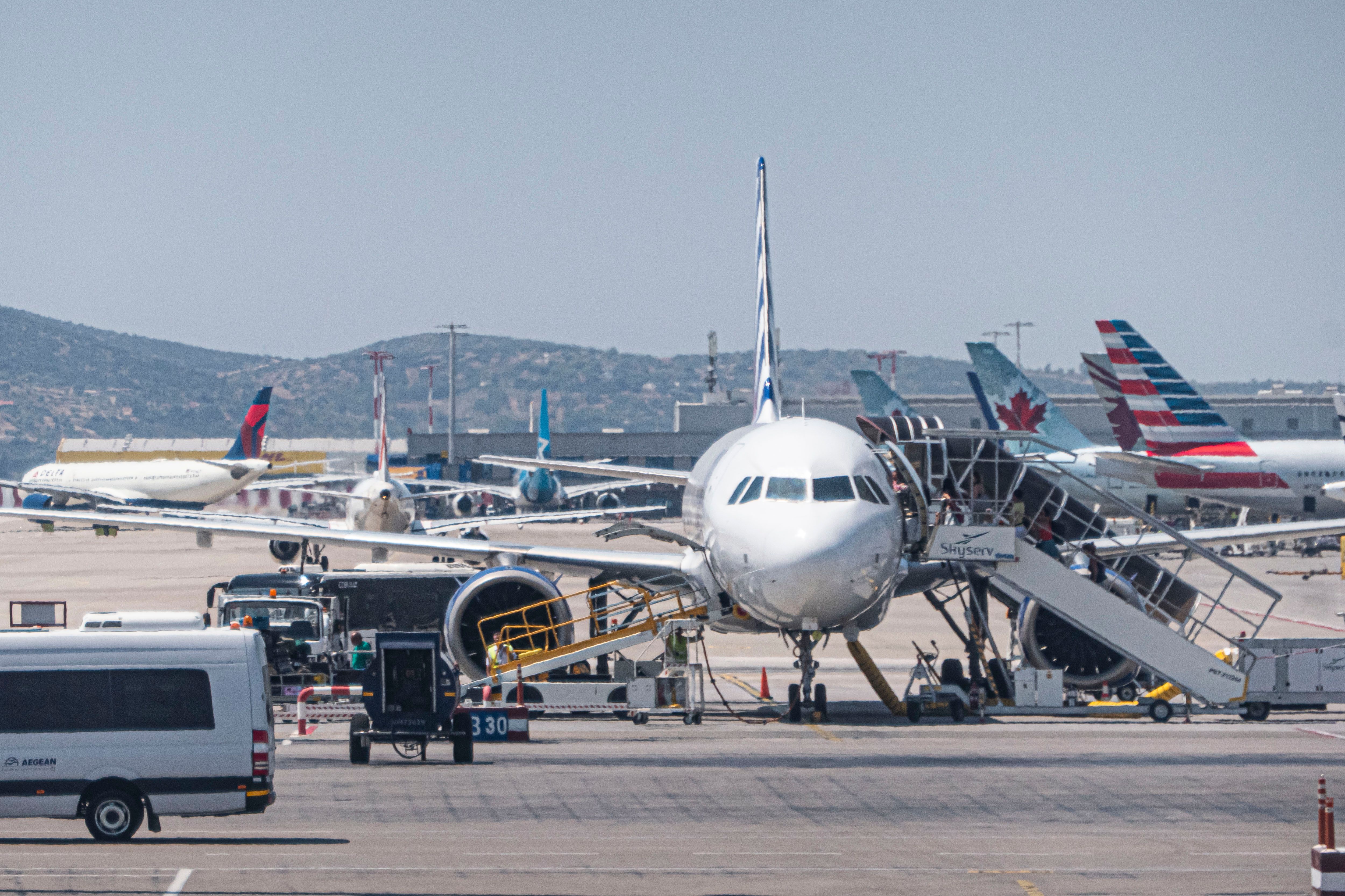 airplanes at Athens airport