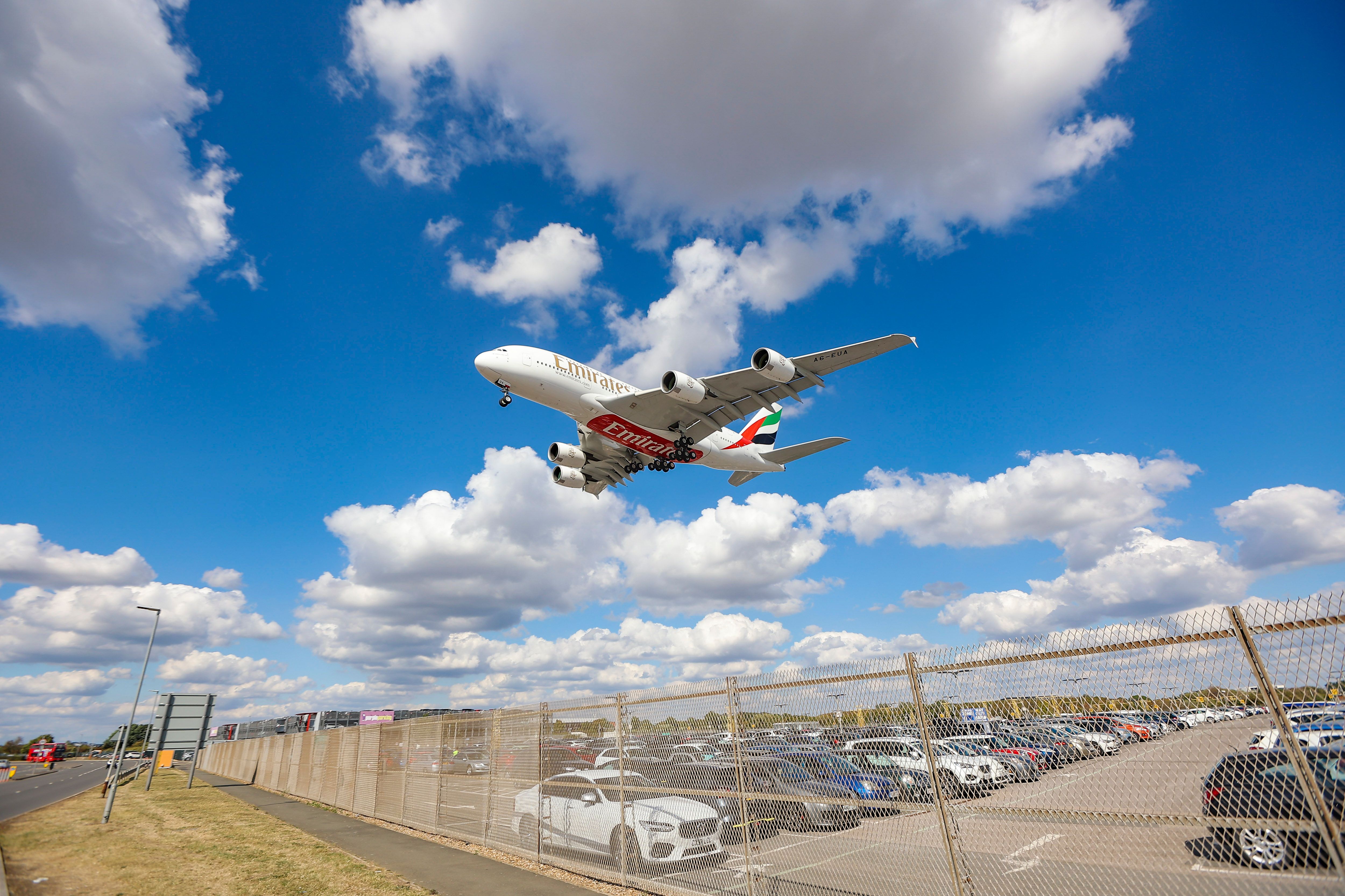 Emirates Airbus A380 Heathrow Airport