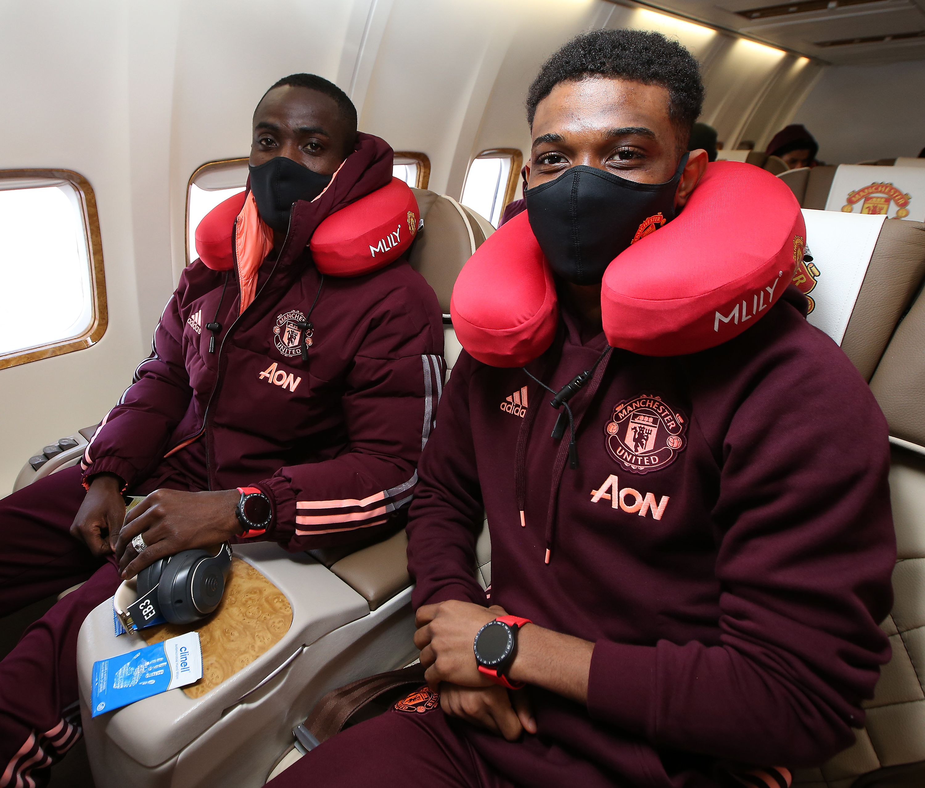 Manchester United players in seats
