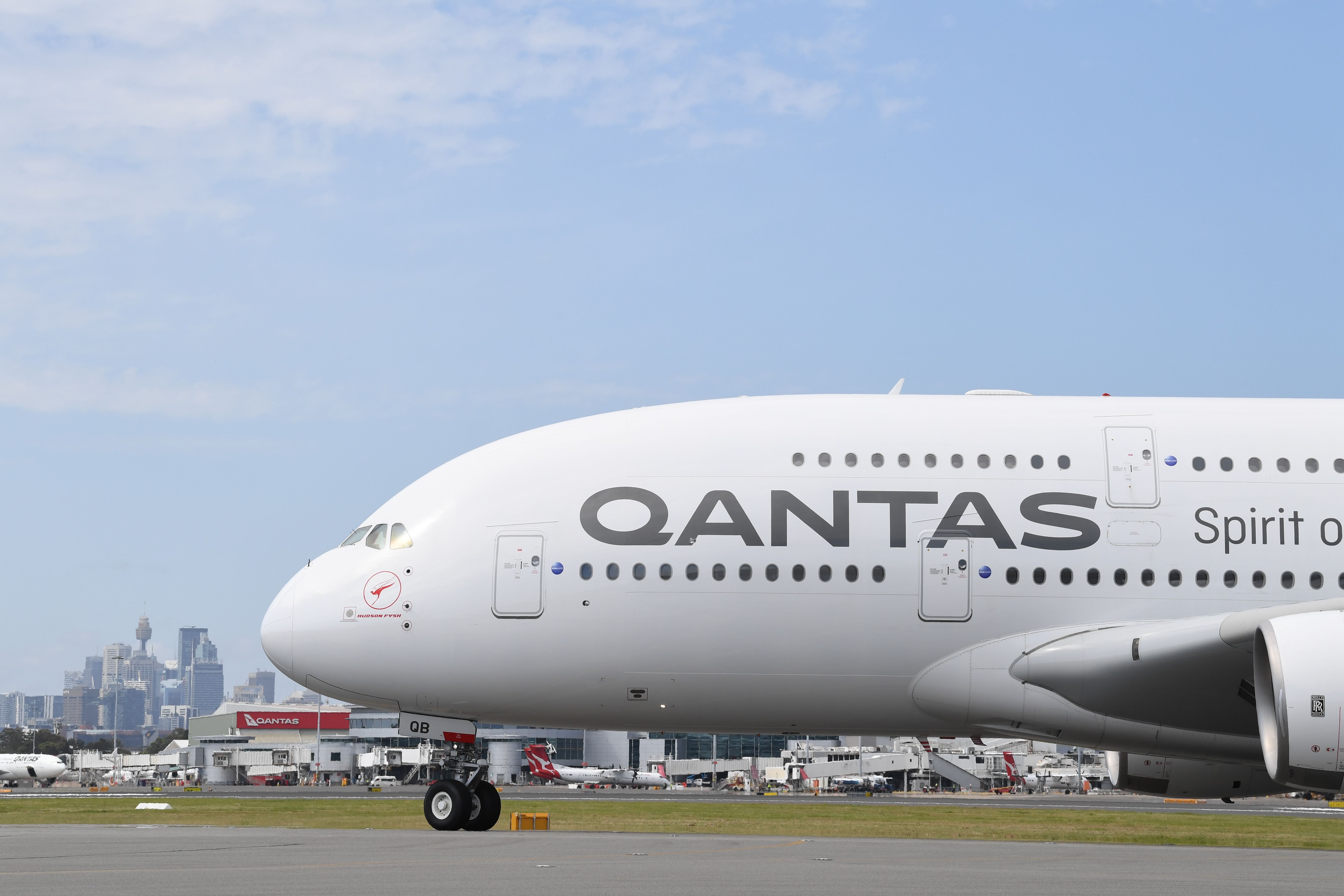 A Qantas Airbus A380 aircraft in Sydney.