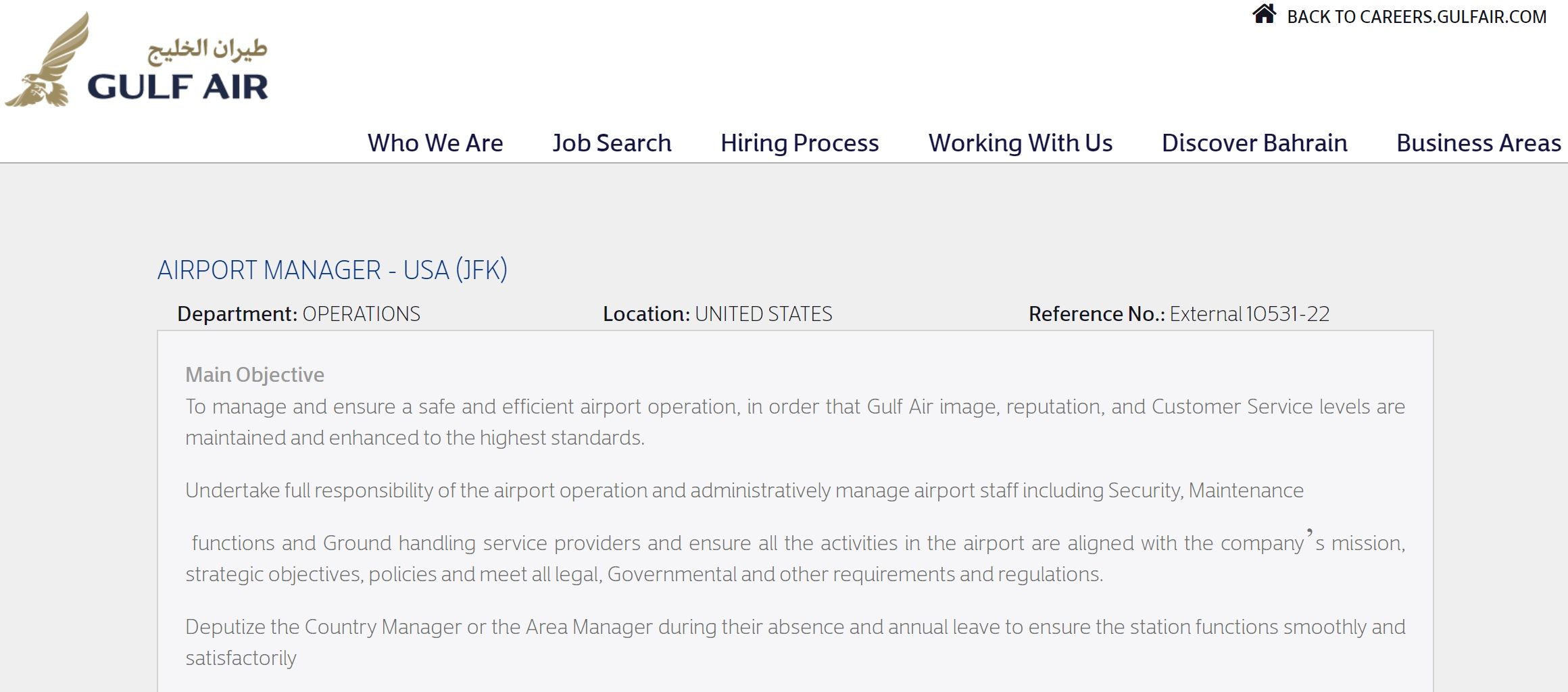 Gulf Air JFK jobs
