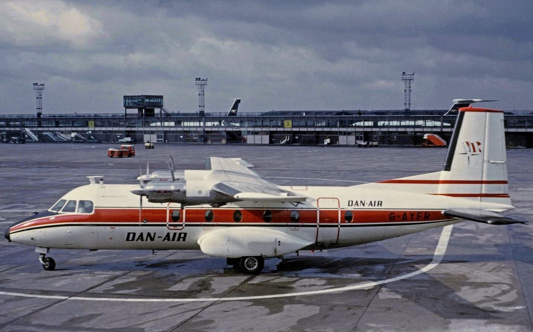 Nord 262A of Dan-Air at Manchester Airport
