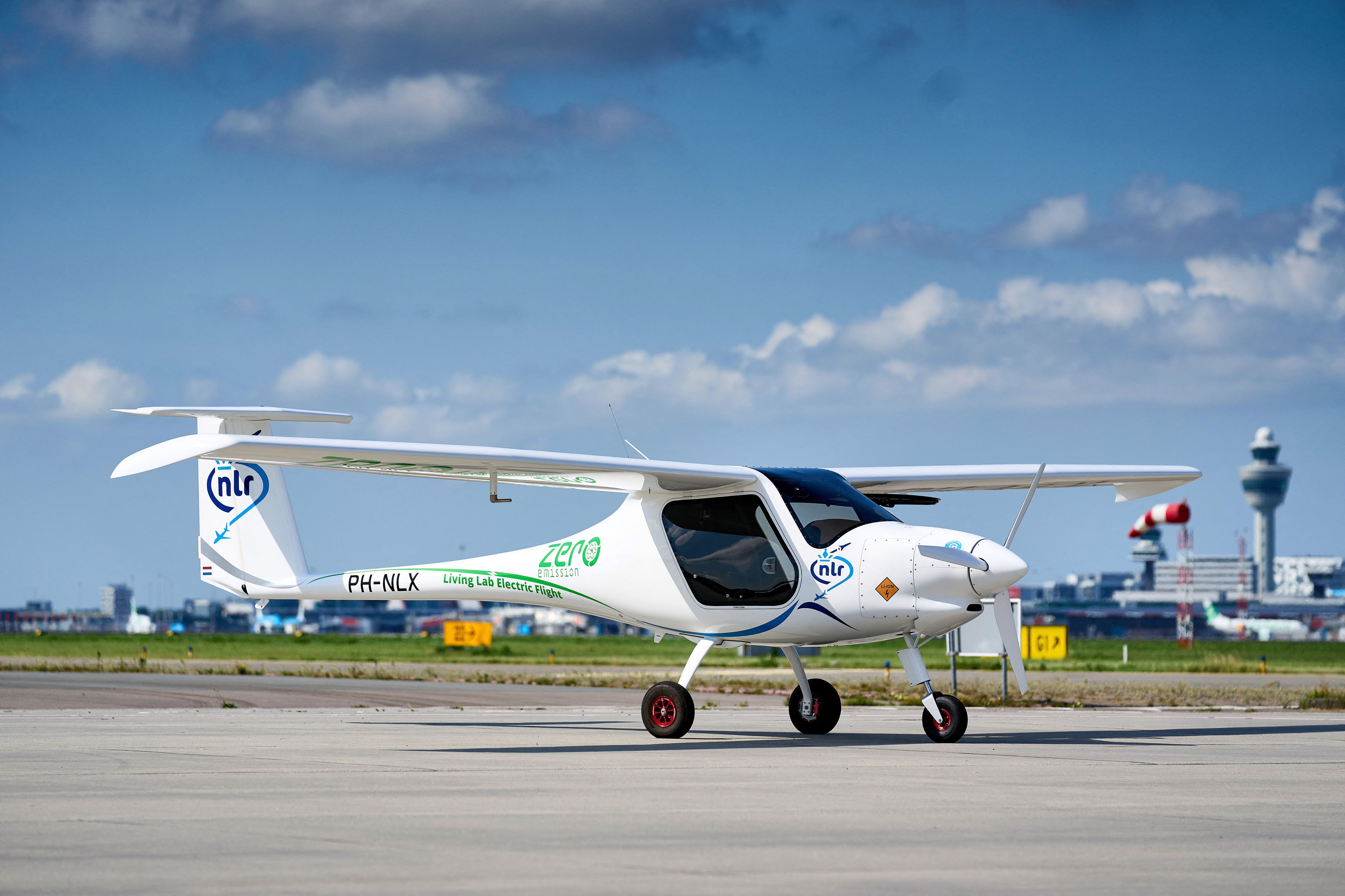 Pipistrel electric aircraft at Schiphol Airport