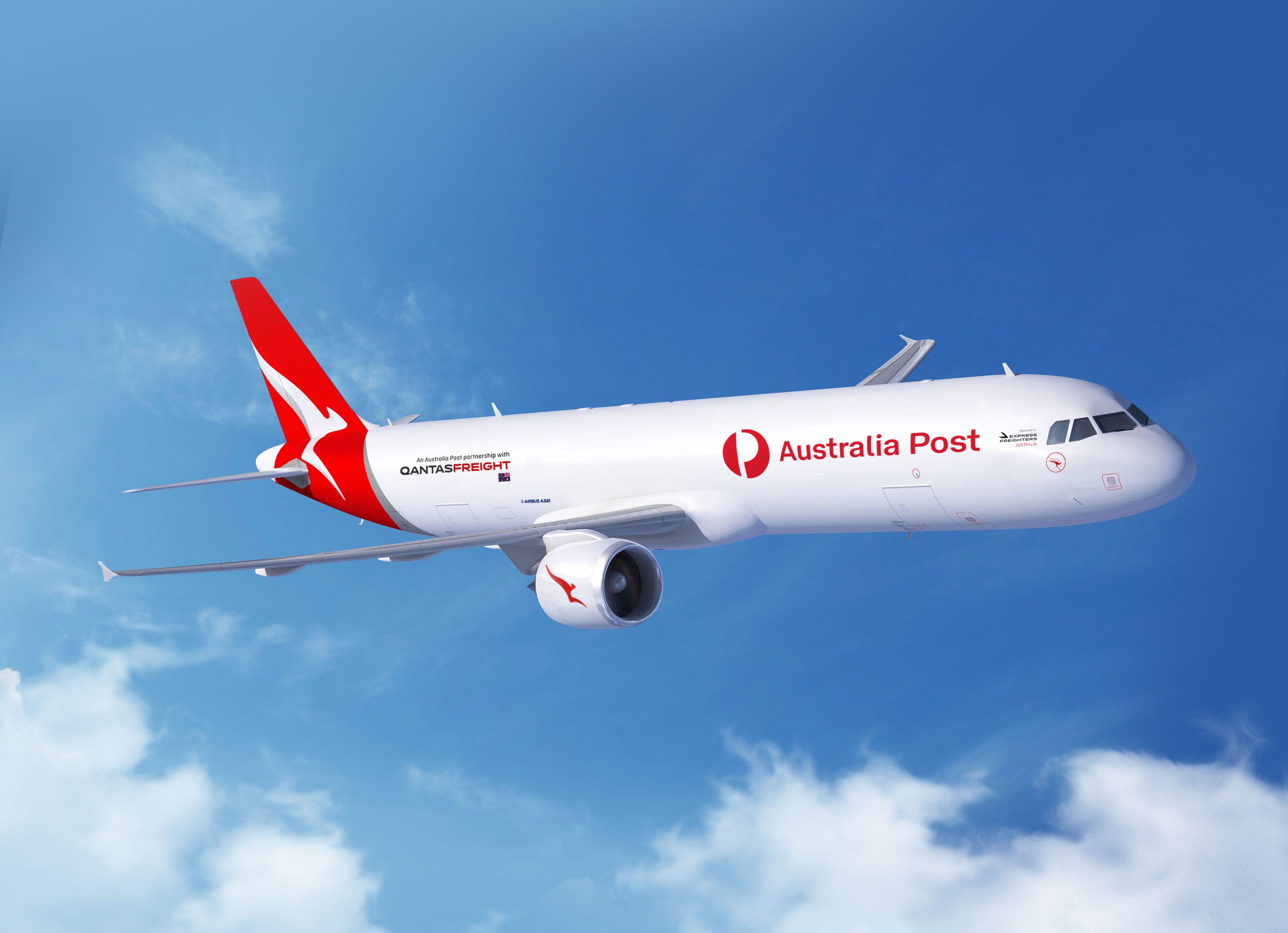 Qantas Freight A321 with Australia Post livery
