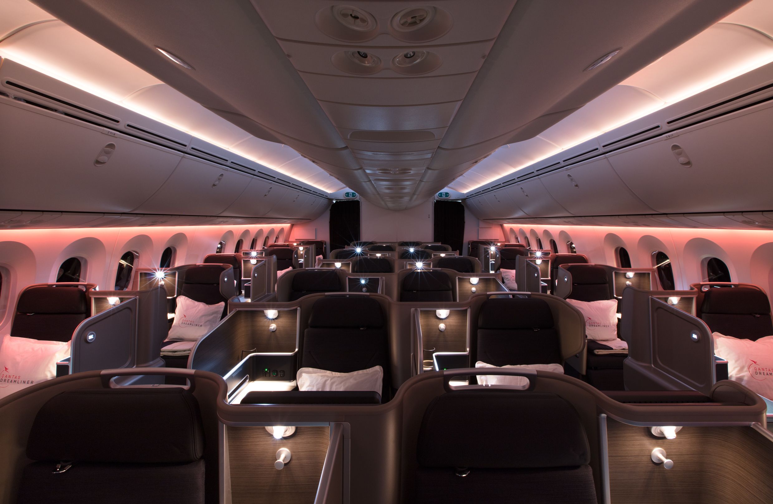 Qantas 787 Business Class Cabin