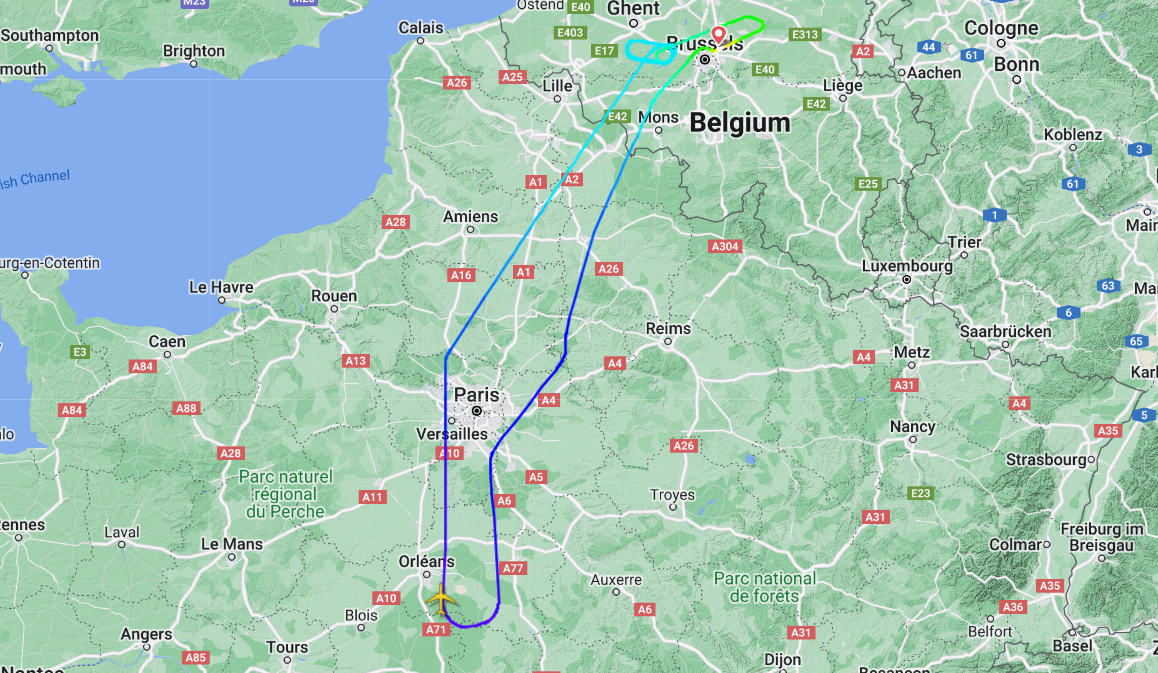 Brussels Flight Track