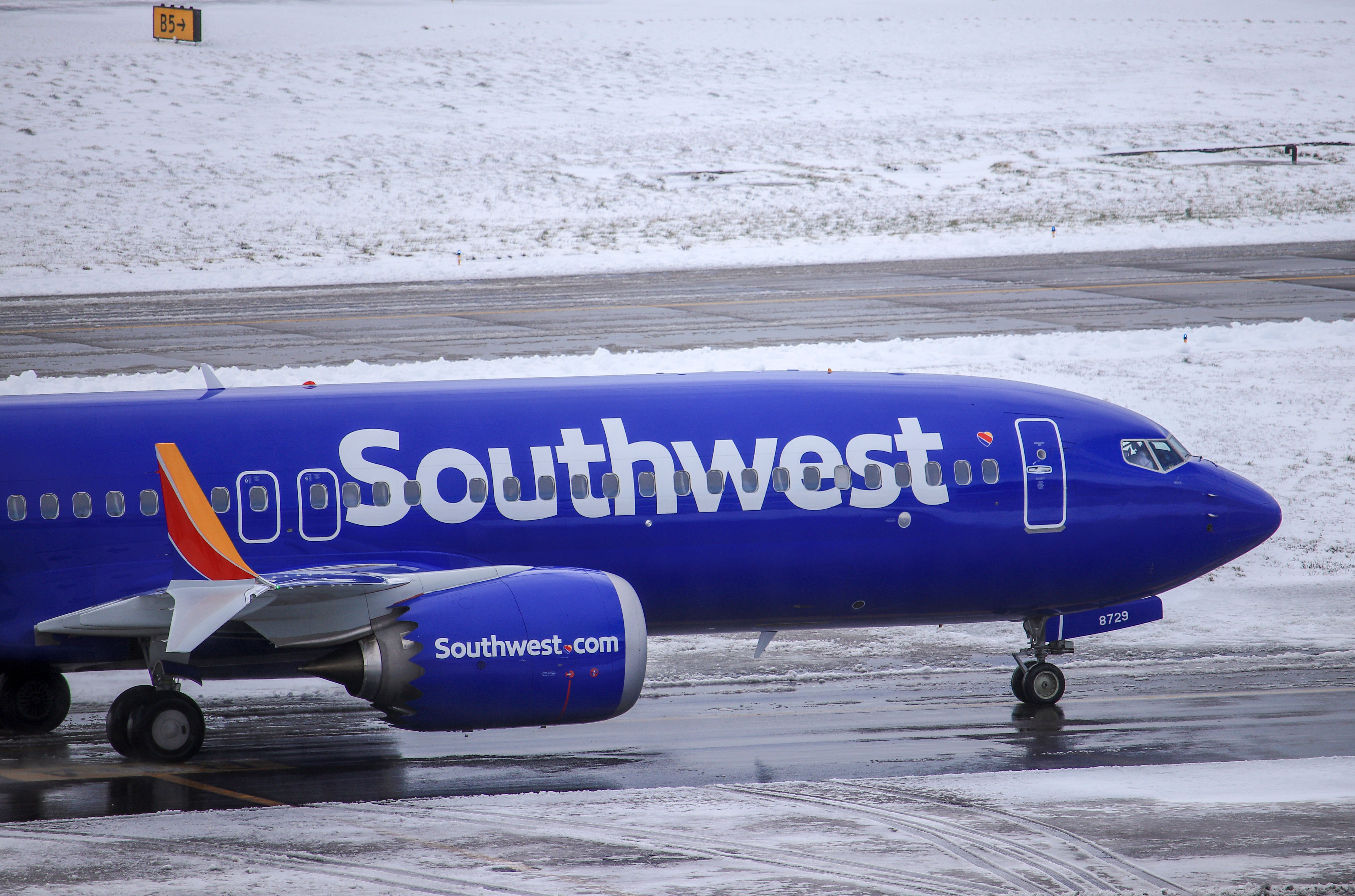 Southwest Airlines Boeing 737 MAX on Taxiway at Airport