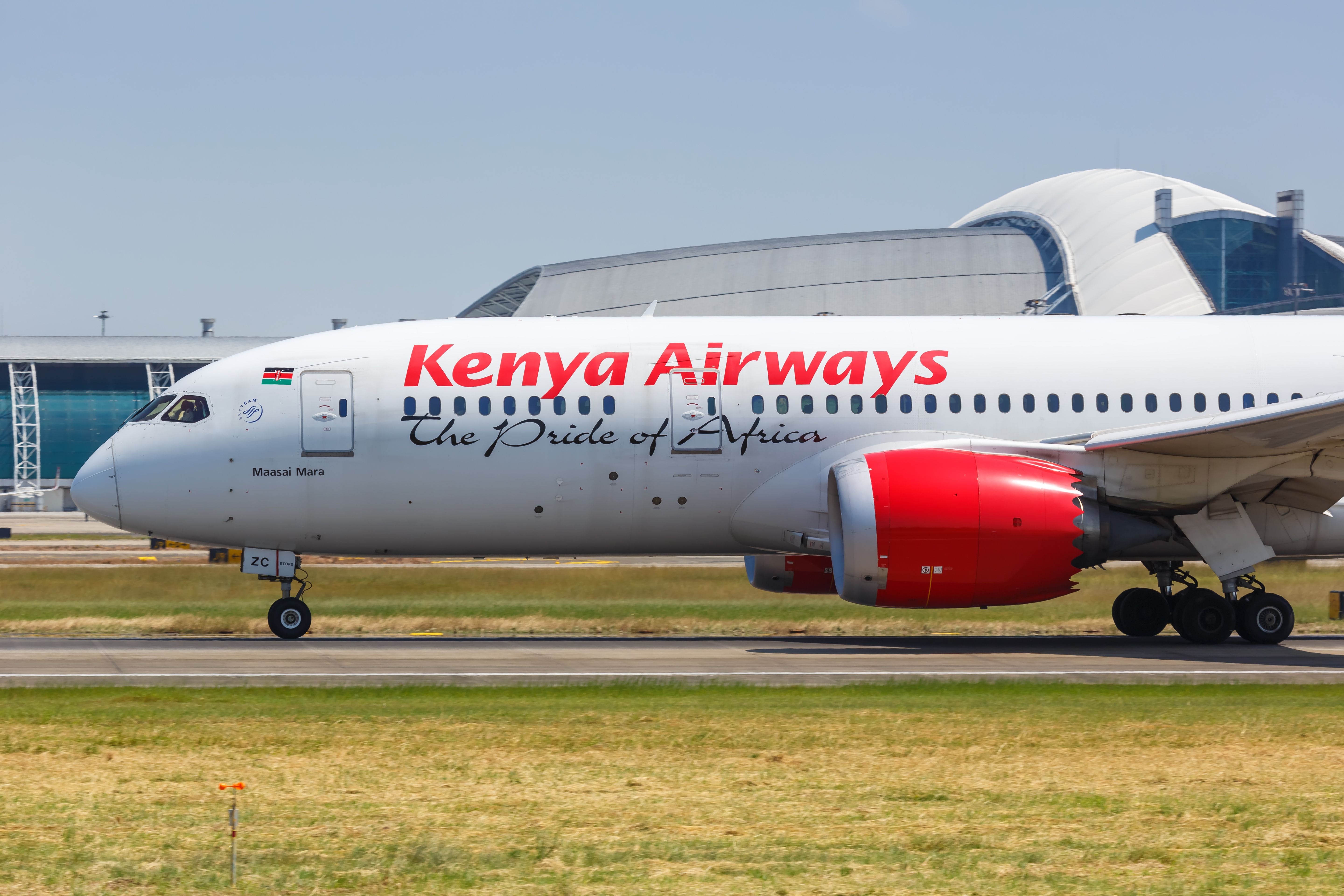 A Kenya Airways Boeing 787 aircraft
