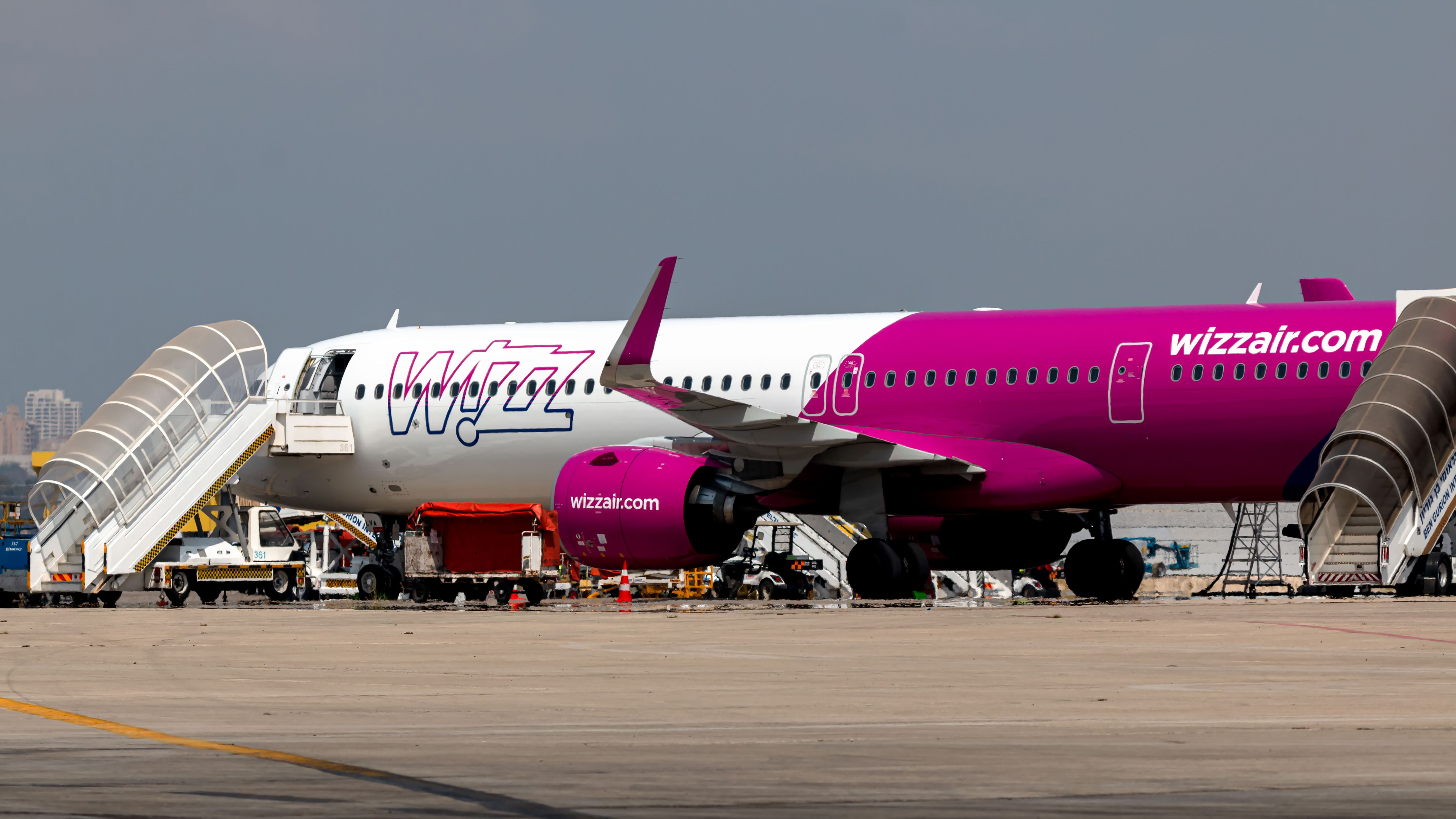Wizz Air A321neo on the tarmac.